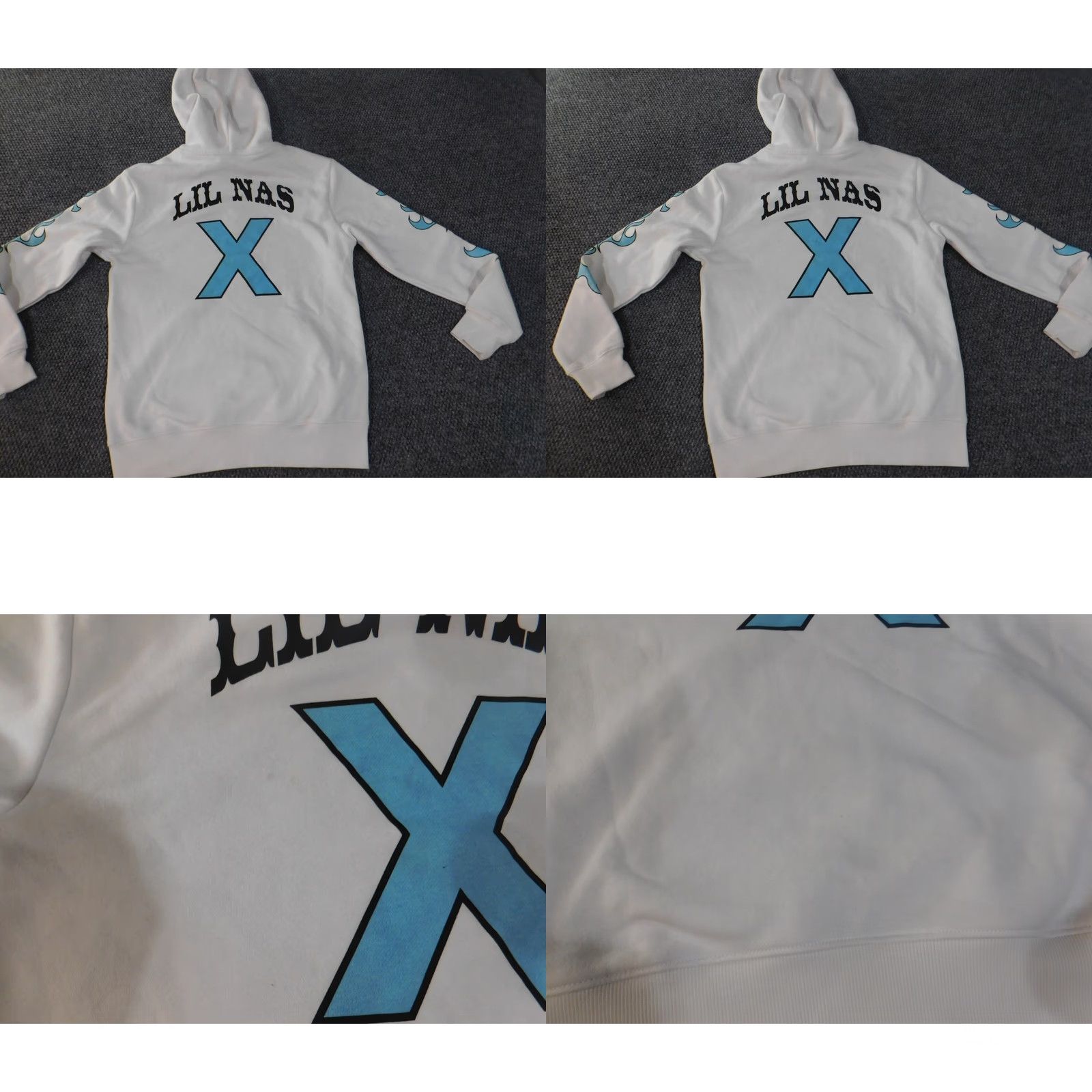 H&M H&M Hoodie Mens M White Lil Nas Pullover Graphic Music Classic 1/4 Zip Breathing Knit Mock Neck Sweatshirt Mens Size US M / EU 48-50 / 2 - 8 Thumbnail