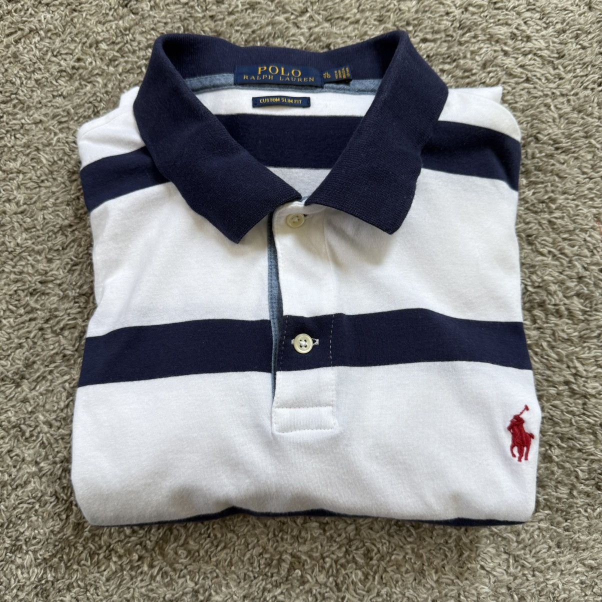 Polo Ralph Lauren 🔴Polo Ralph Lauren Shirt Size XL White Blue Stripes Pony Size US XL / EU 56 / 4 - 11 Thumbnail