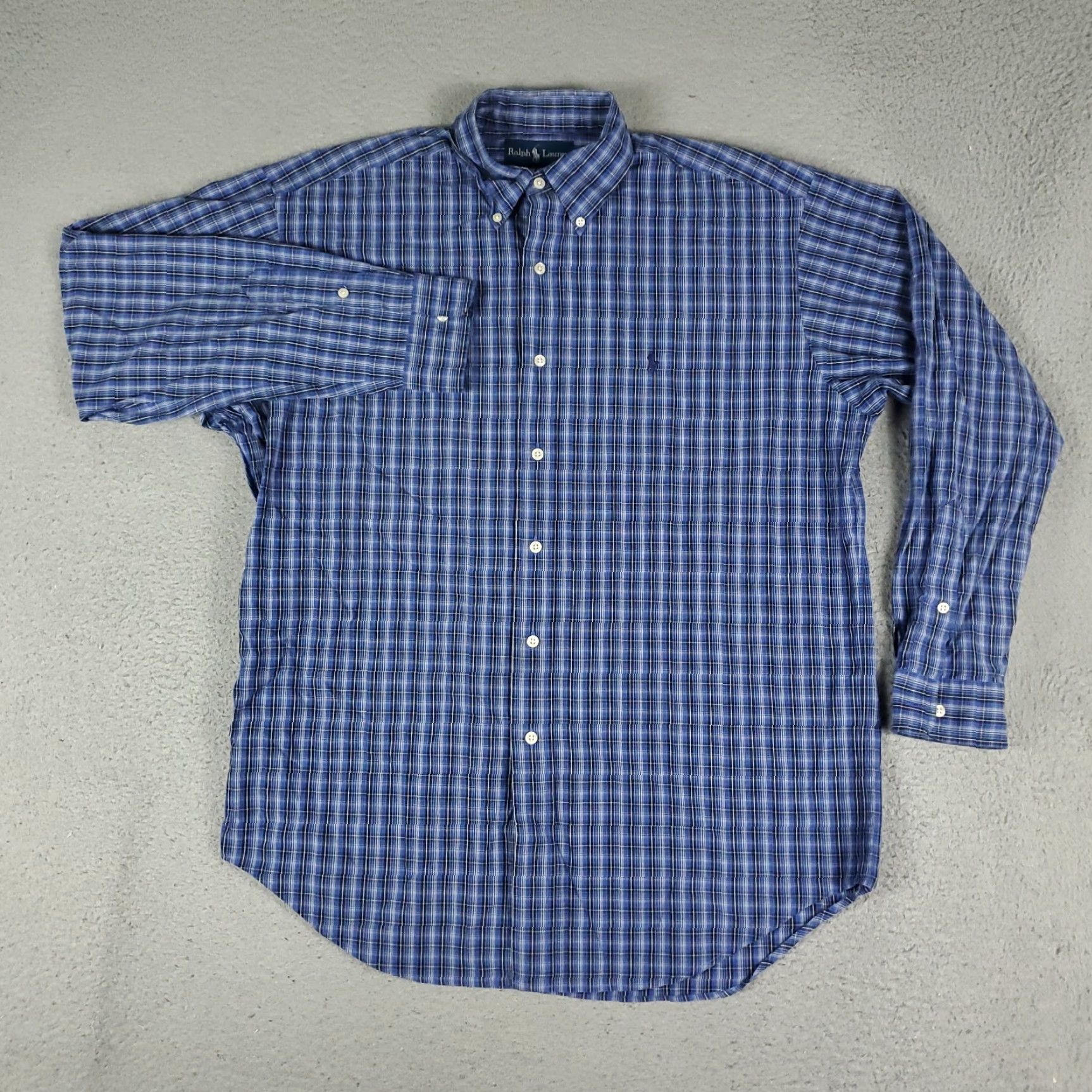 Ralph Lauren Ralph Lauren Button-Up Shirt Mens Medium Blue Plaid Long Sleeve Size US M / EU 48-50 / 2 - 3 Thumbnail