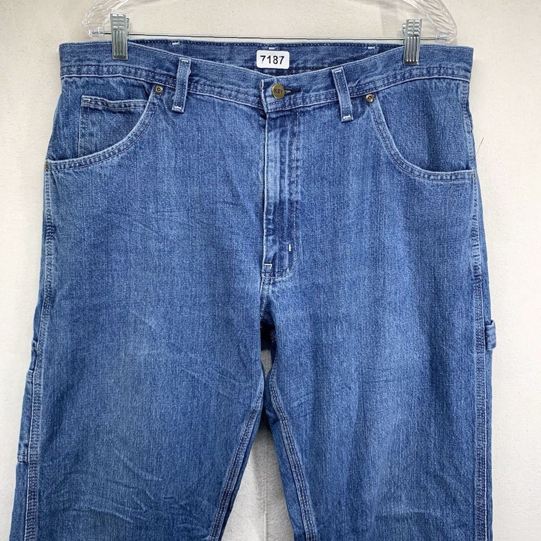 Vintage VINTAGE Key Denim Jeans Men 38x30 Blue 90s Grunge High-Rise Straight Classic Size US 38 / EU 54 - 6 Thumbnail