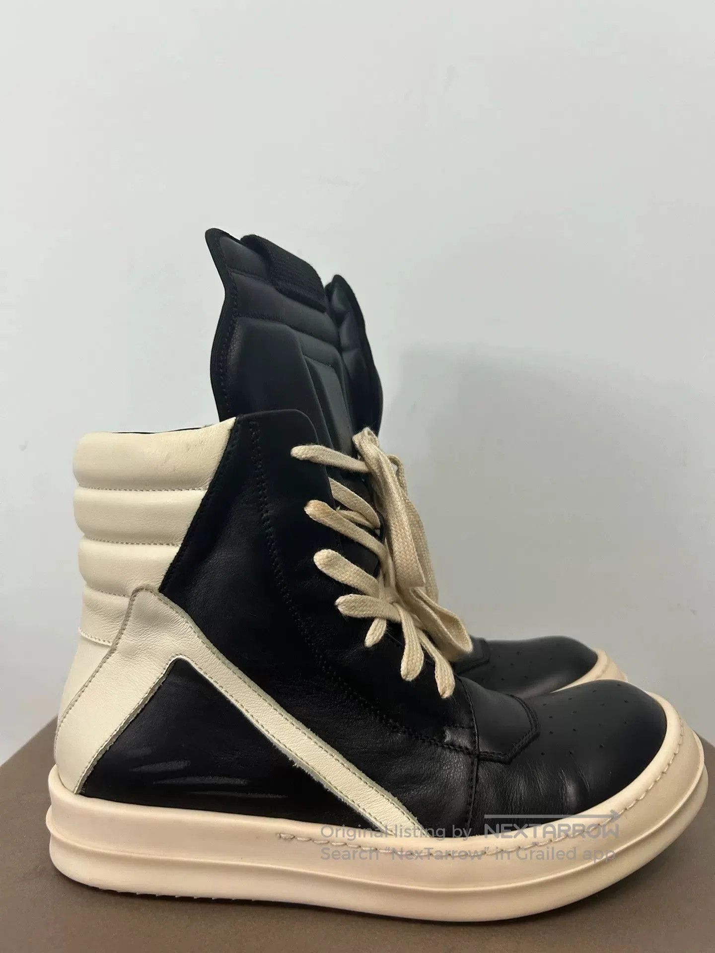 Rick Owens rick owens black and cream high. Size US 7.5 / EU 40-41 - 3 Thumbnail