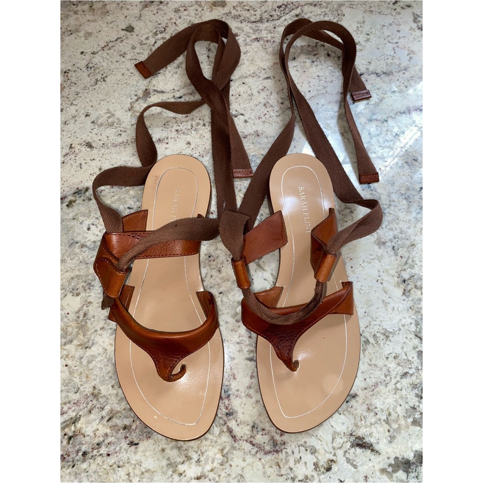Sarah Flint Sarah Flint $295 Grear Saddle Grecian Lace Up Sandal 7 Size US 7 / IT 37 - 1 Thumbnail
