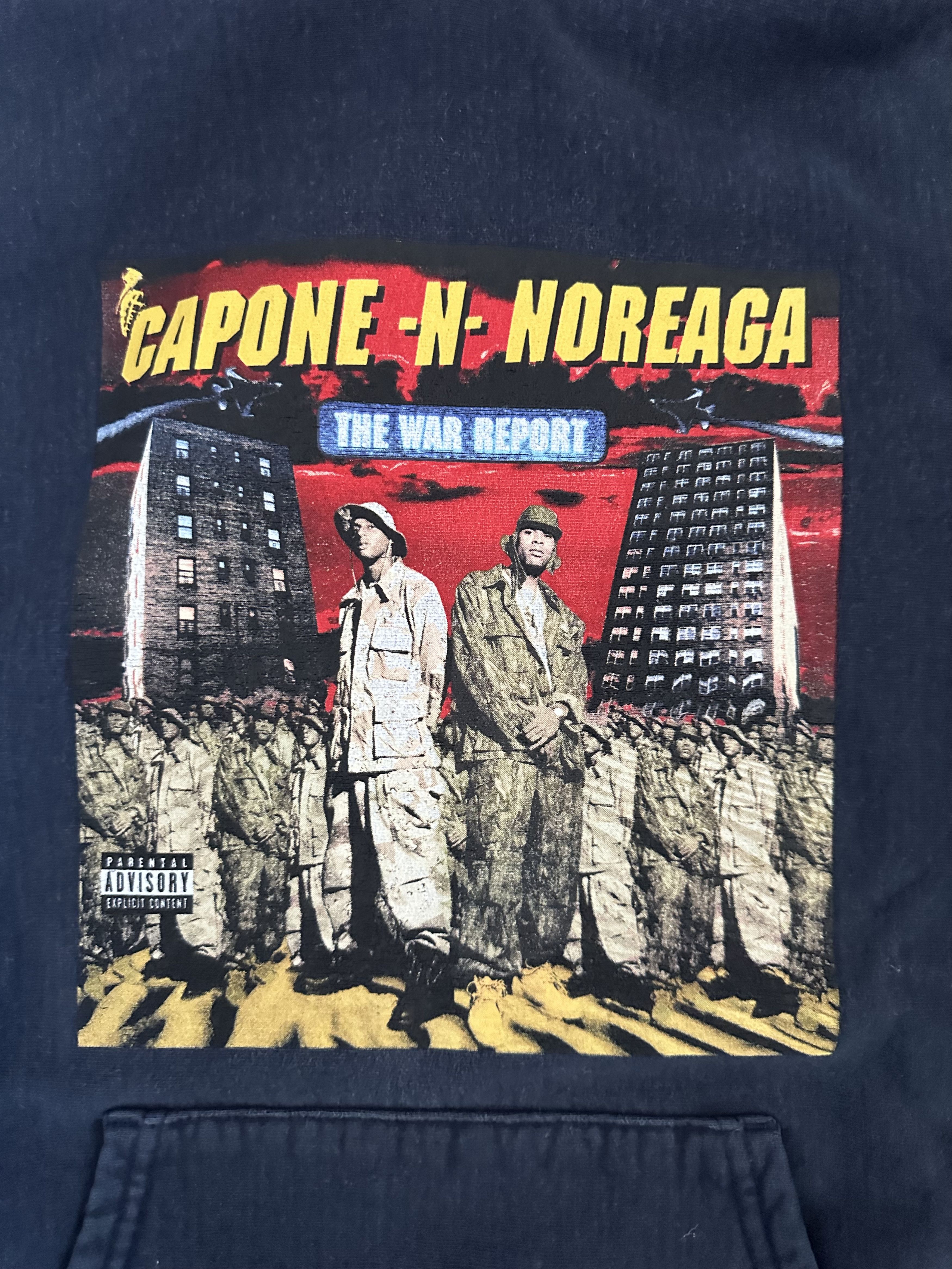 Supreme Supreme x The War Report Hooded Sweatshirt (Navy) Size US M / EU 48-50 / 2 - 2 Thumbnail