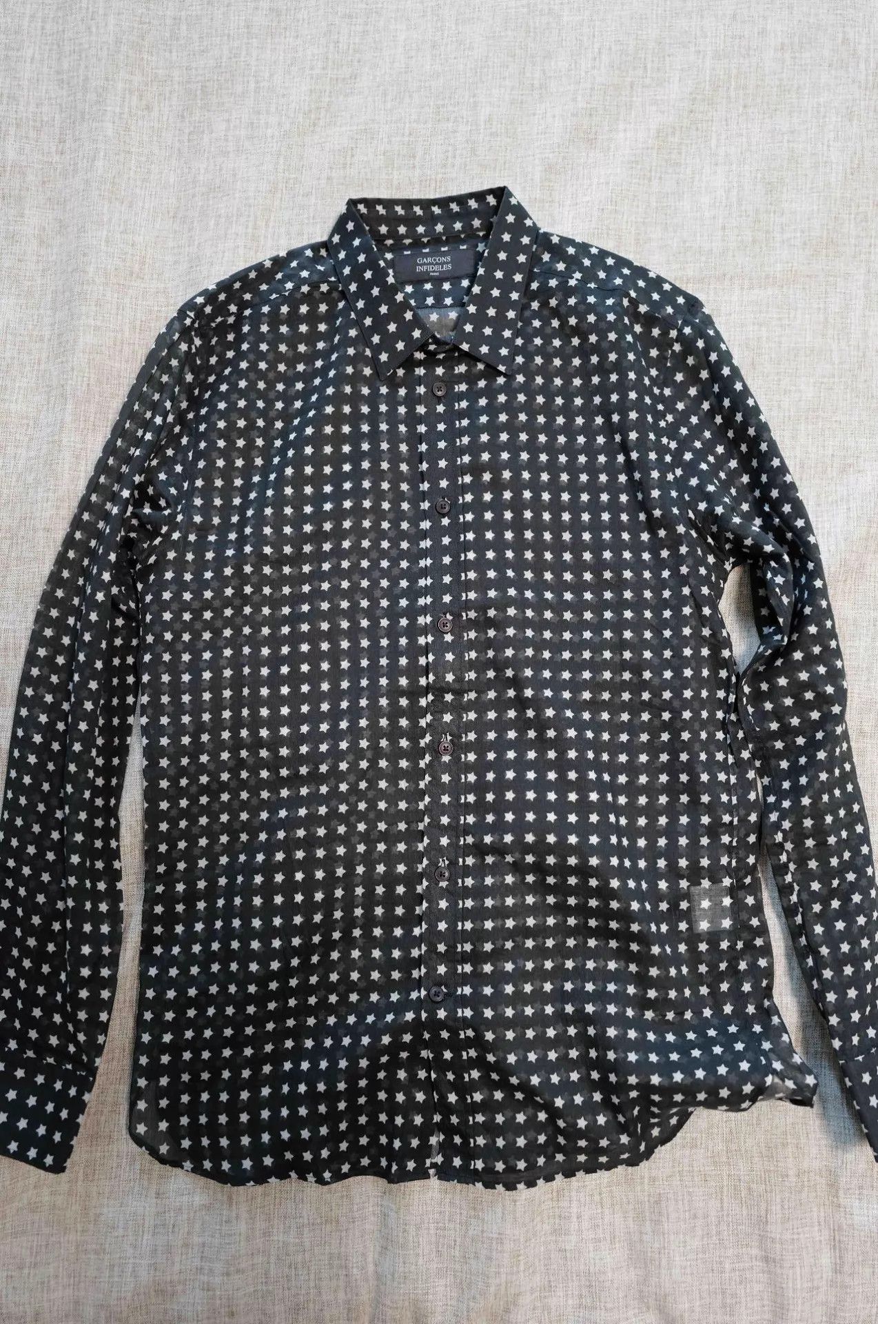 GARCONS INFIDELES Garcons Infideles Black Star Cotton Shirt SLP-FrenchRock Size US S / EU 44-46 / 1 - 2 Thumbnail