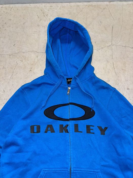 Vintage Crazy Vintage Y2K Oakley Icon Blue Zip Up Hoodie