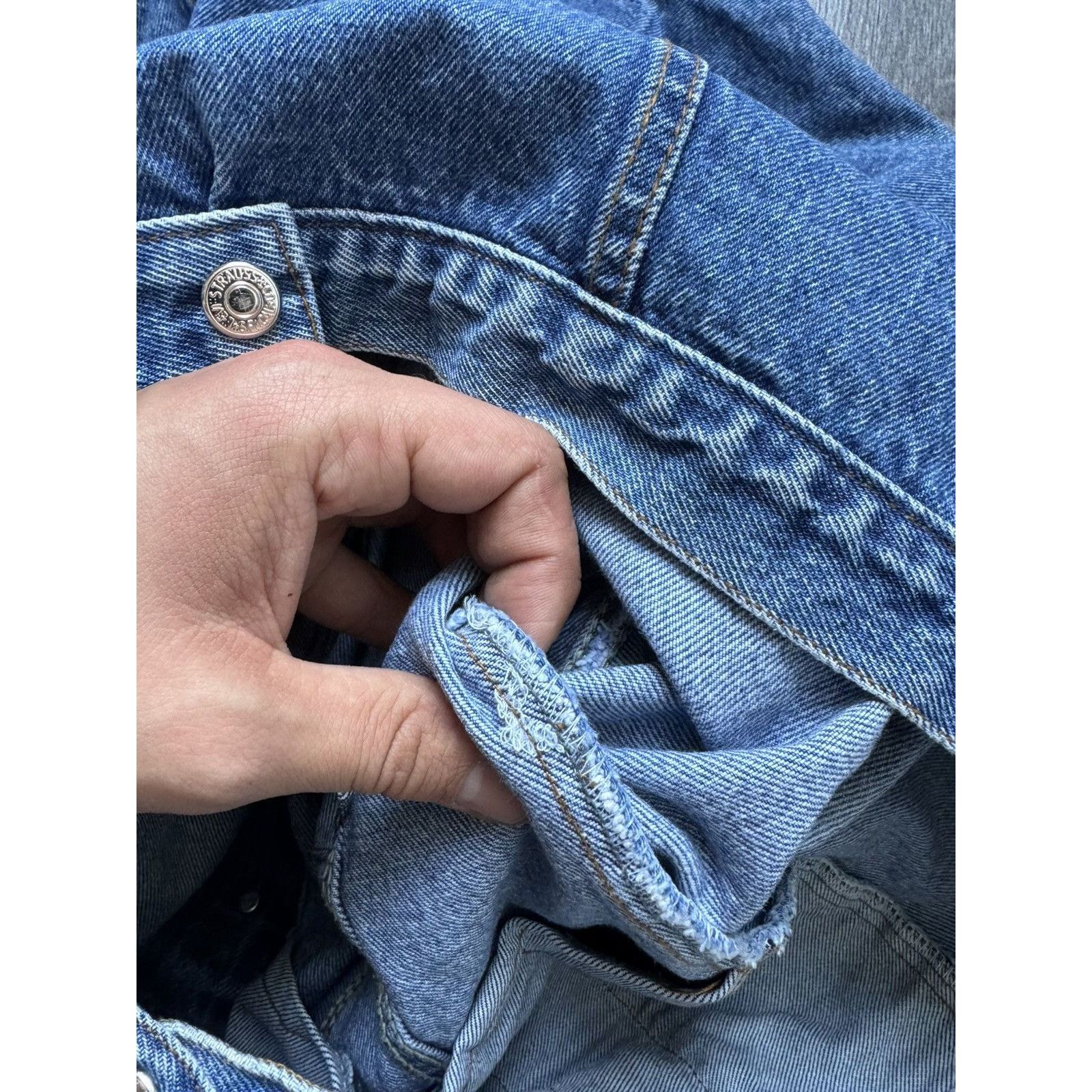 Levi's × Vintage 90s Vintage Levis Denim Track Jacket Size US L / EU 52-54 / 3 - 12 Thumbnail