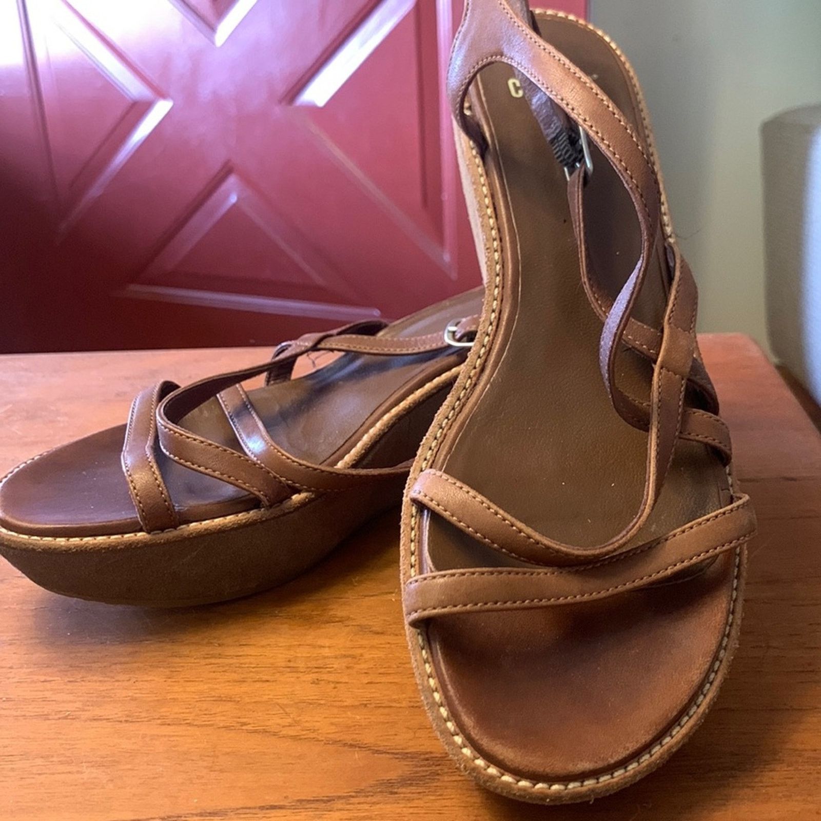 Camper Camper Spain brown strappy wedge platform sandals Size US 8 / IT 38 - 3 Thumbnail