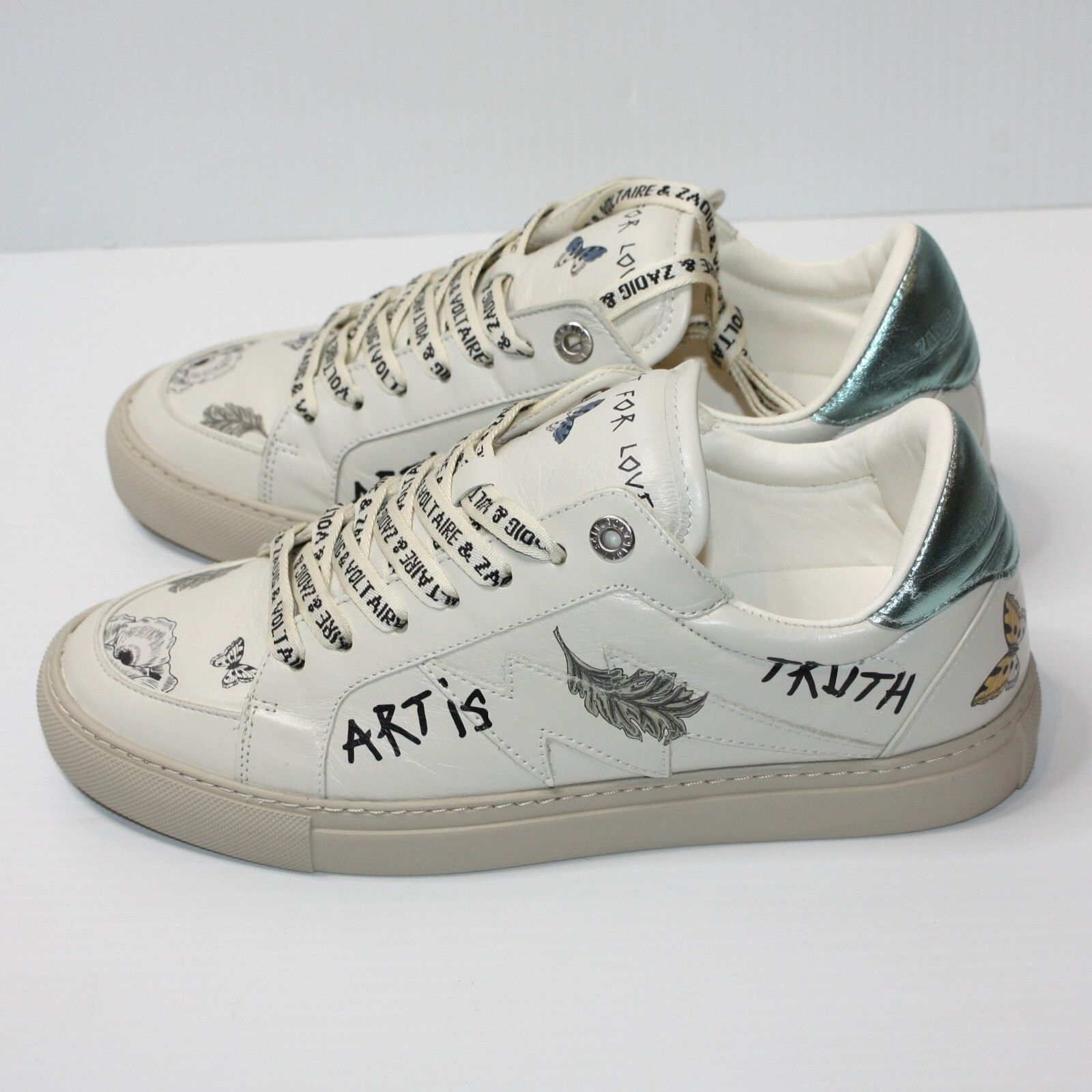 Zadig & Voltaire LA Flash Art Print Low Top Sneakers size EU 40 / US 10 Size US 10 / IT 40 - 4 Thumbnail