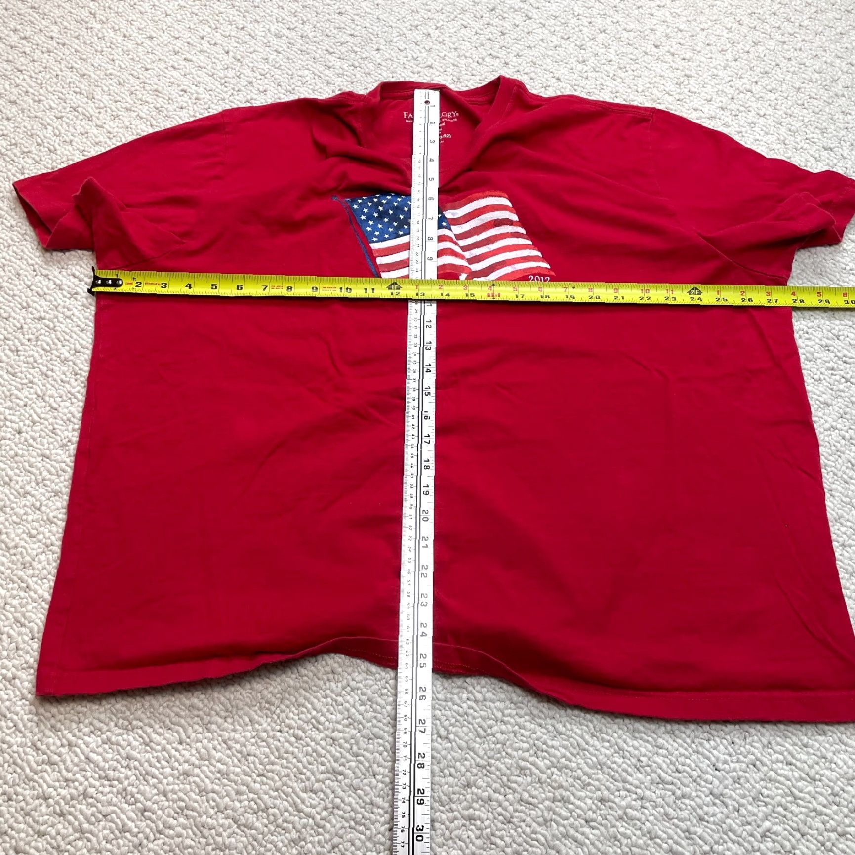 Faded Glory Faded Glory Shirt Mens 2XL Red Short Sleeve USA American Flag Graphic Cotton T-Shirt Mens Size US XXL / EU 58 / 5 - 4 Thumbnail