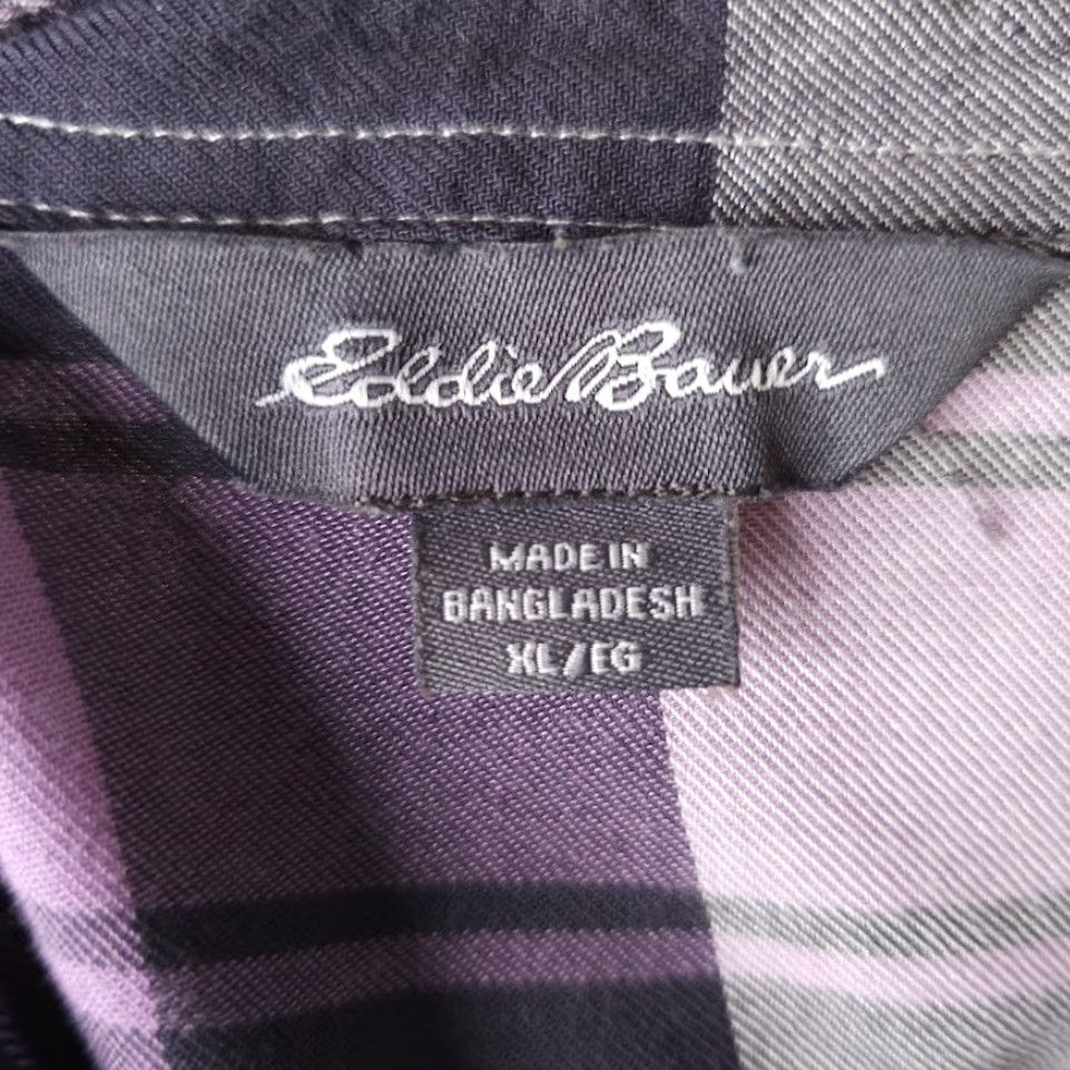 Eddie Bauer Eddie Bauer Plaid Shirt Womens XL Purple Long Sleeve Button-Up Size XL / US 12-14 / IT 48-50 - 5 Thumbnail