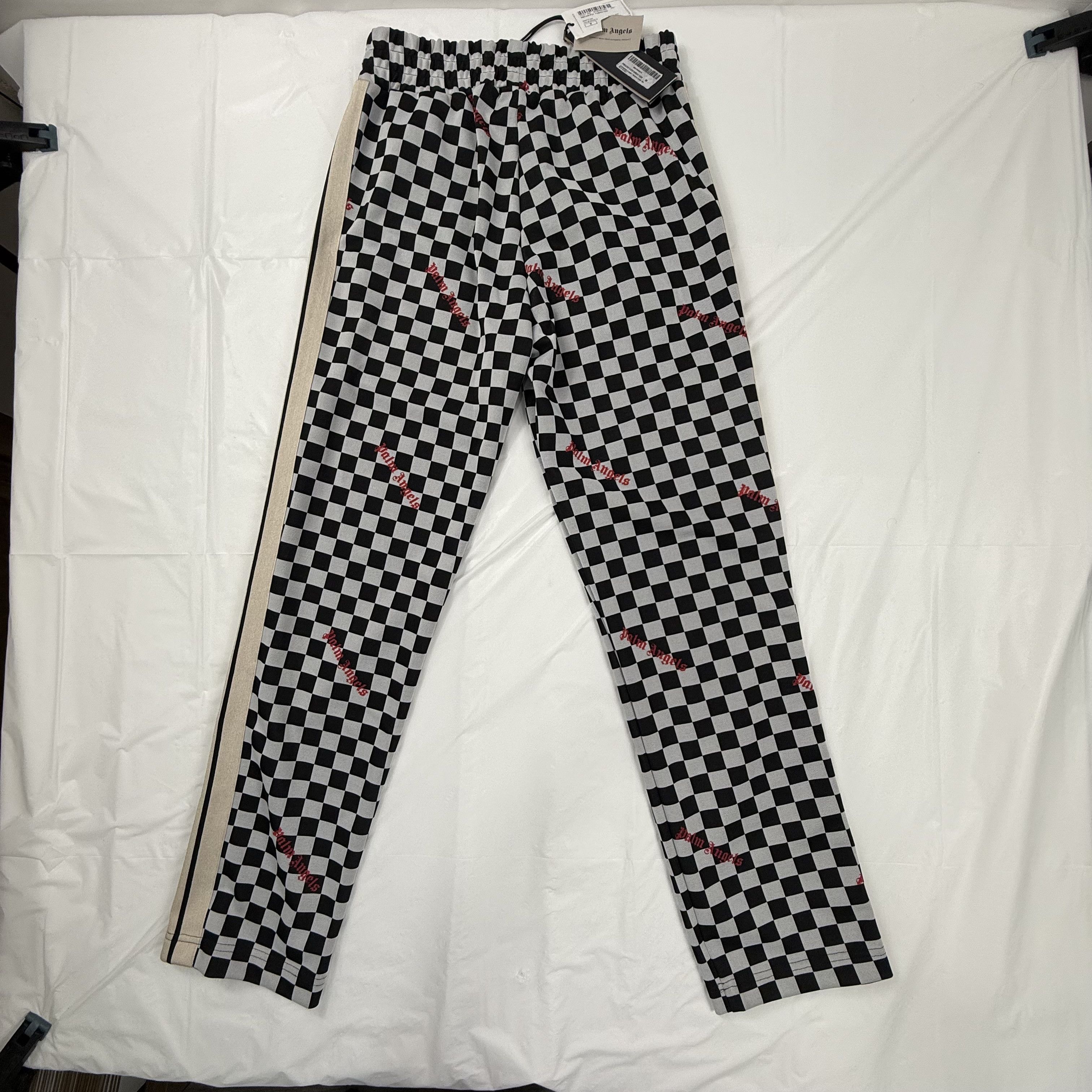 Palm Angels Palm Angels Mens Checkered Logo Track Pants Size M Size US 28 / EU 44 - 2 Thumbnail