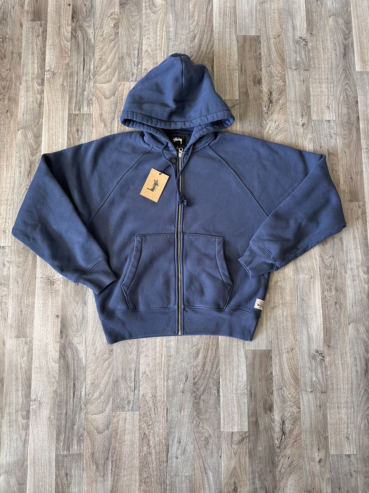 Stussy Stussy Raglan Zip Hoodie Navy | Grailed