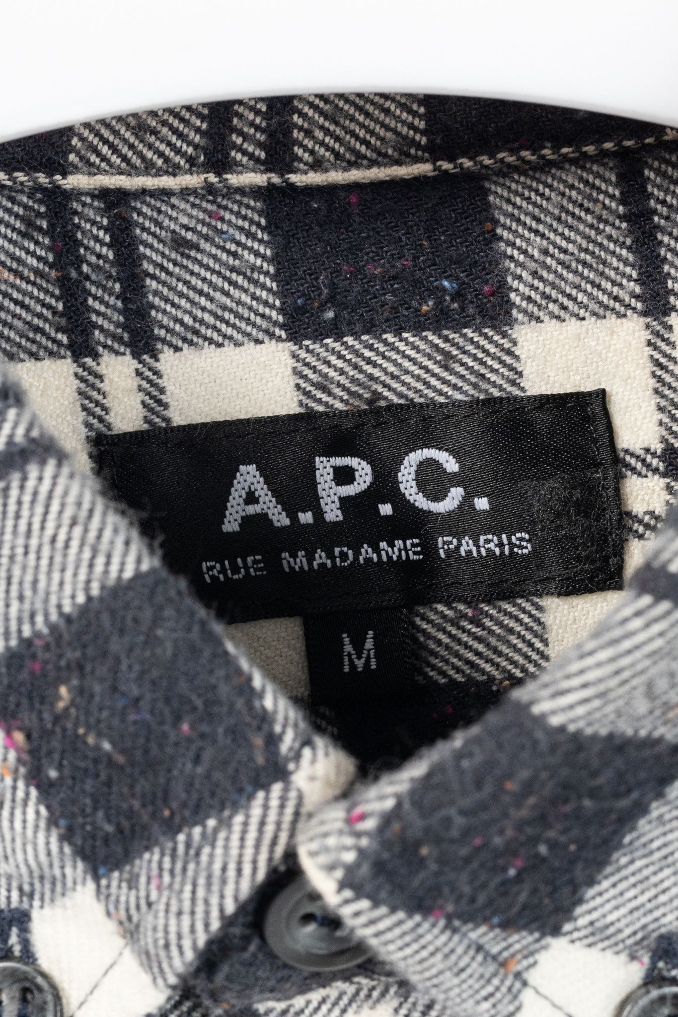 A.P.C. A.P.C. Navy & White Plaid-Flannel Buttoned Shirt Size US M / EU 48-50 / 2 - 4 Thumbnail