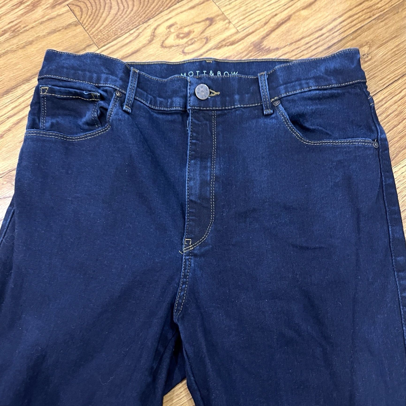 Mott & Bow Mott & Bow Womens High Rise Skinny Jeans 32×30 Dark Wash Stretch Denim Size 24" / US 00 / IT 34 - 3 Thumbnail