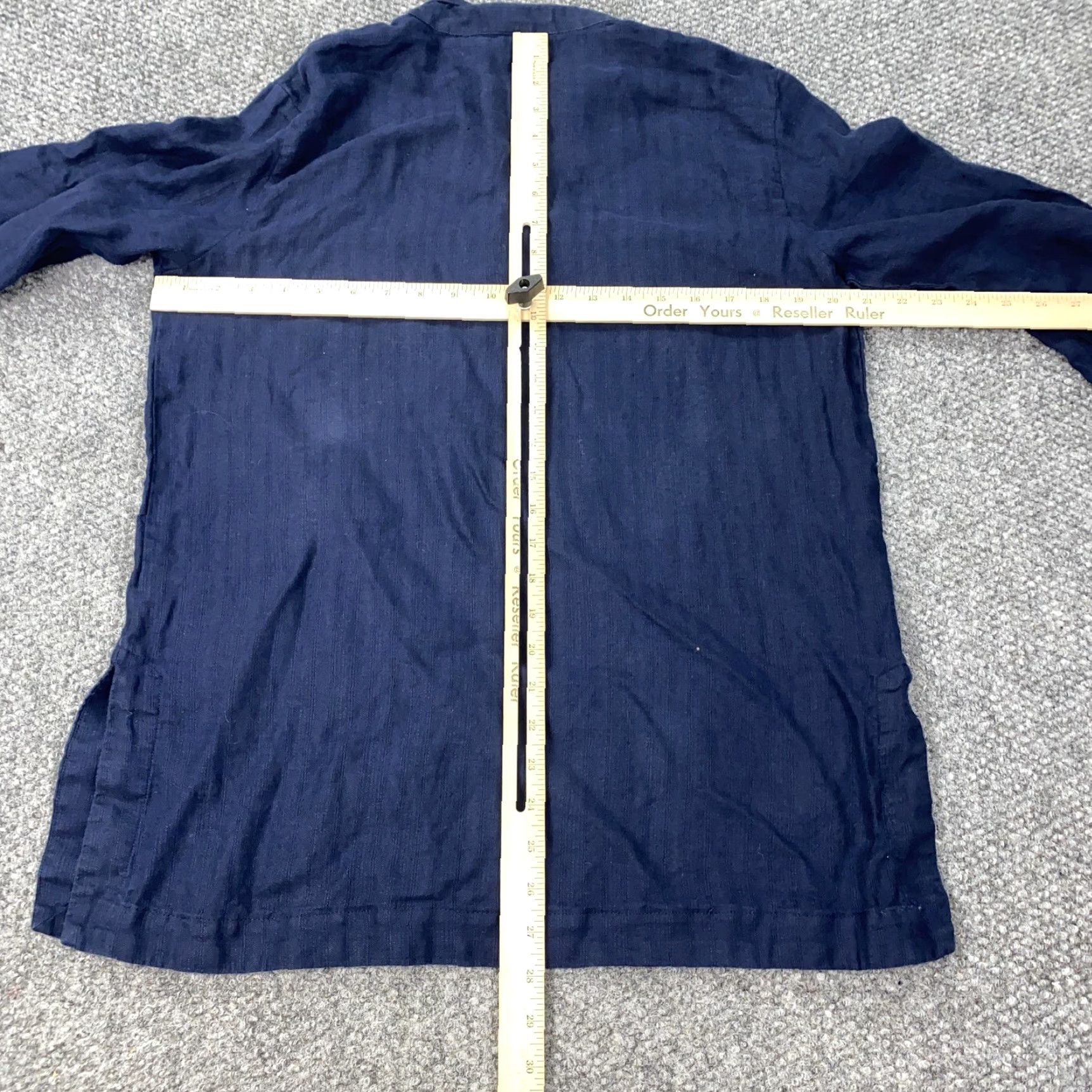 Ralph Lauren Lauren Ralph Lauren Blouse Womens Large Blue Linen High Neck Pullover Casual Asian-Inspired Size L / US 10 / IT 46 - 4 Thumbnail