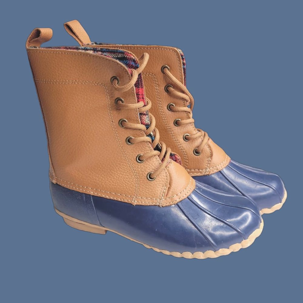 Vintage VINTAGE? Sporto Boots Womens 7 Blue Leather Rubber Duck Rain Boot Flannel Lined Boots Womens 7 Blue Leather Rubber Duck Rain Boot Flannel Lined Size US 7 / IT 37 - 1 Thumbnail