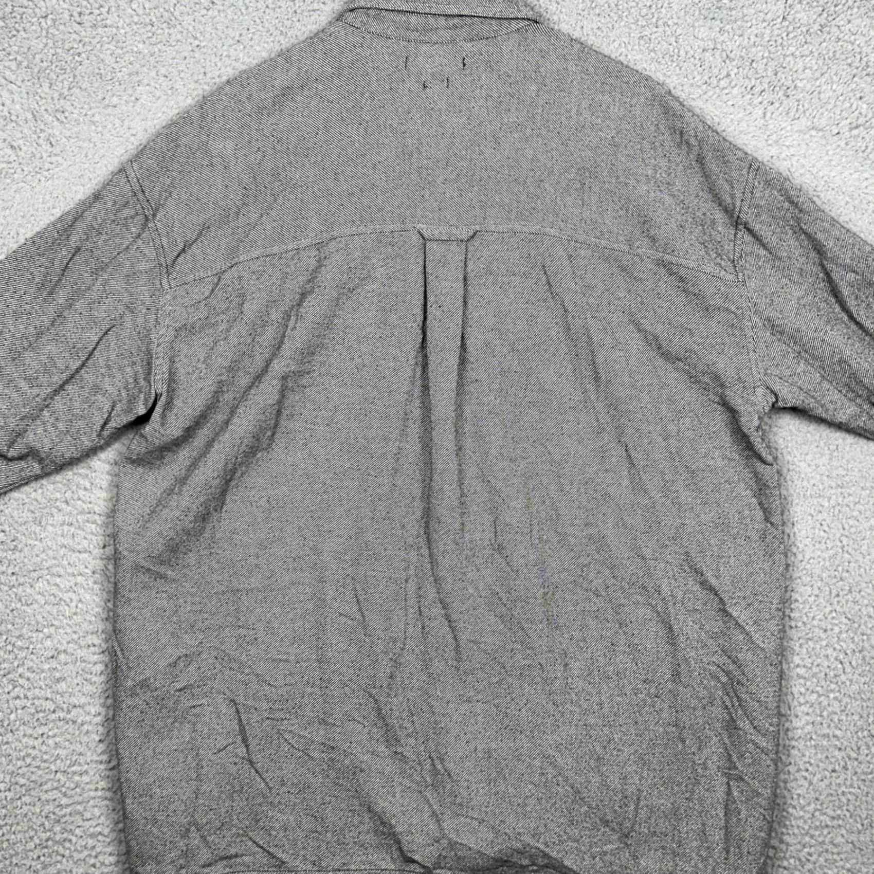 Madewell Madewell Oversized Shirt Womens M Gray Flannel Button-Up Chest Pockets Relaxed Fit Casual Workwear 100% Cotton Button-Front Fall Winter Size M / US 6-8 / IT 42-44 - 3 Thumbnail