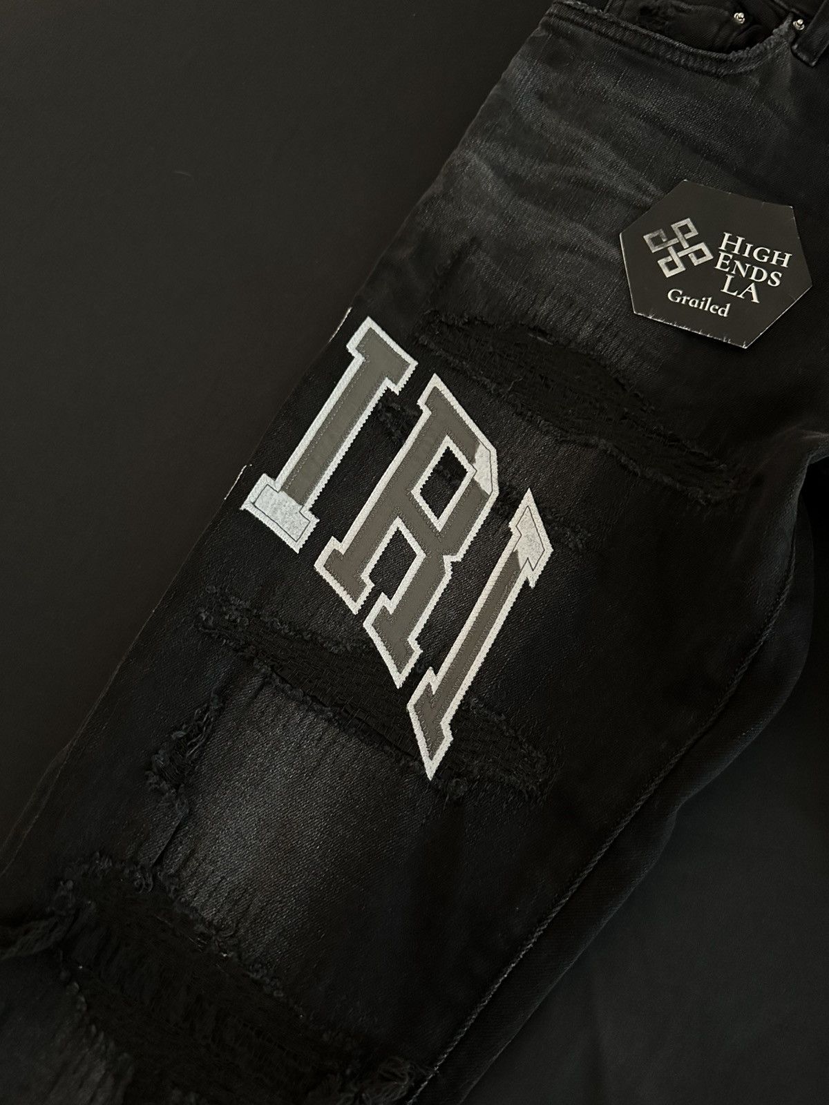 Amiri Amiri Varsity Logo Repair Skinny Jeans Size US 30 / EU 46 - 2 Thumbnail