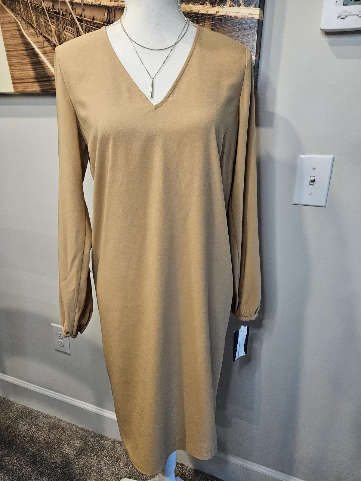 Designer Nwt Doncaster Elegant V-Neck Long Sleeve Dress Size S / US 4 / IT 40 - 2 Thumbnail