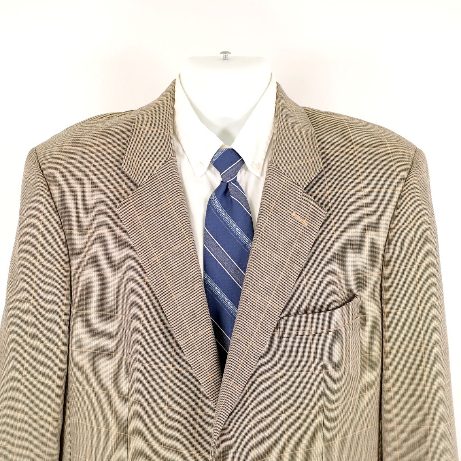 Brooks Brothers Brooks Brothers 346 Silk Wool 42R Tan Check W/ Yellow Window Size 42R - 1 Thumbnail
