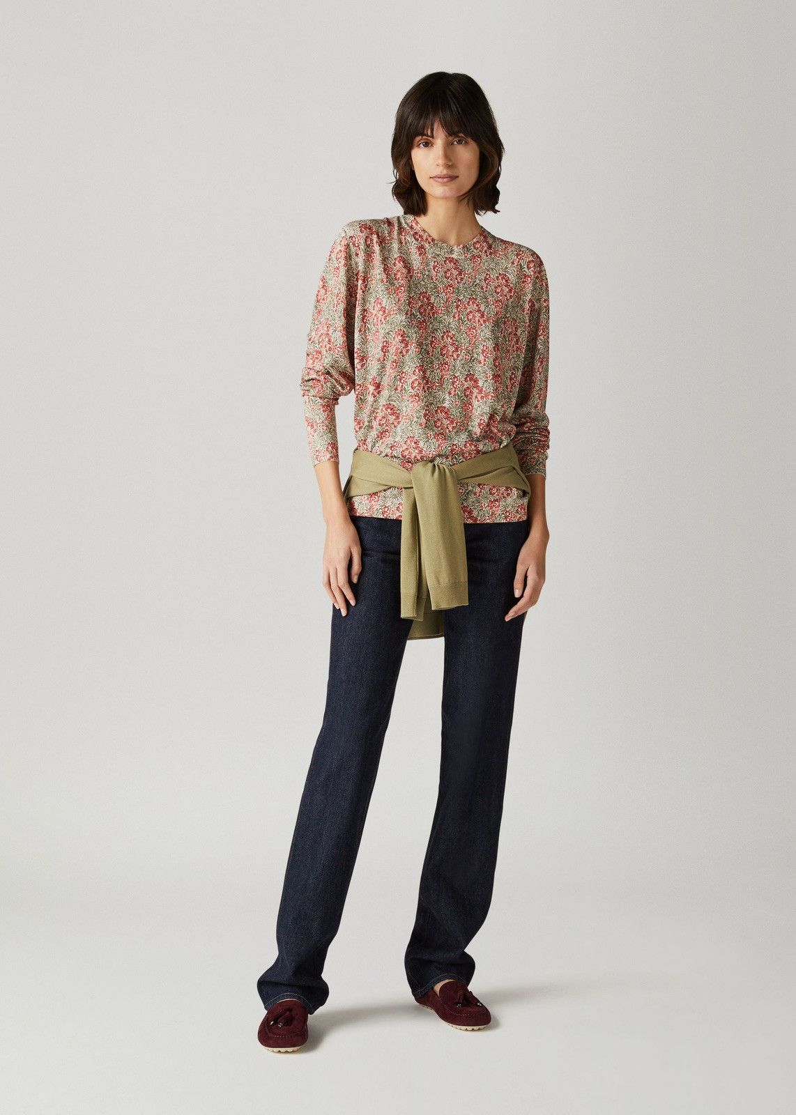Loro Piana o1srvl11e0424 T- Shirt in Olive & Red Size S / US 4 / IT 40 - 3 Thumbnail