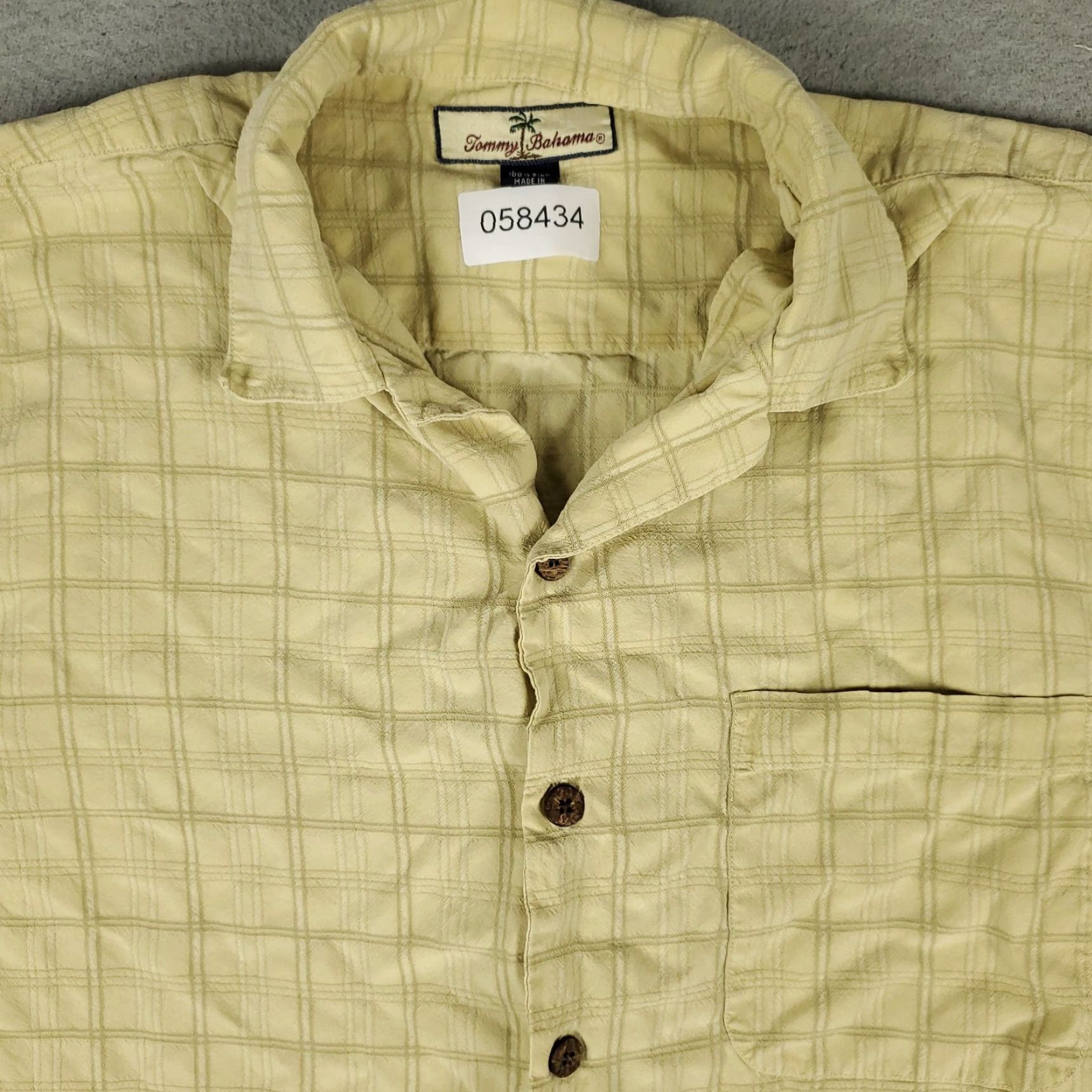 Tommy Bahama Tommy Bahama Shirt Mens Medium Yellow Plaid Hawaiian Button-Up Short Sleeve Size US M / EU 48-50 / 2 - 2 Thumbnail