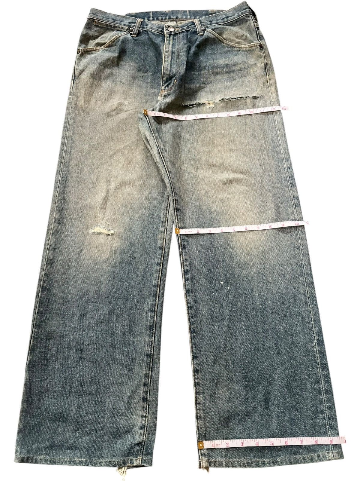 Wrangler Vintage 90s Wrangler Painted Distressed Baggy Jeans Size US 32 / EU 48 - 8 Thumbnail