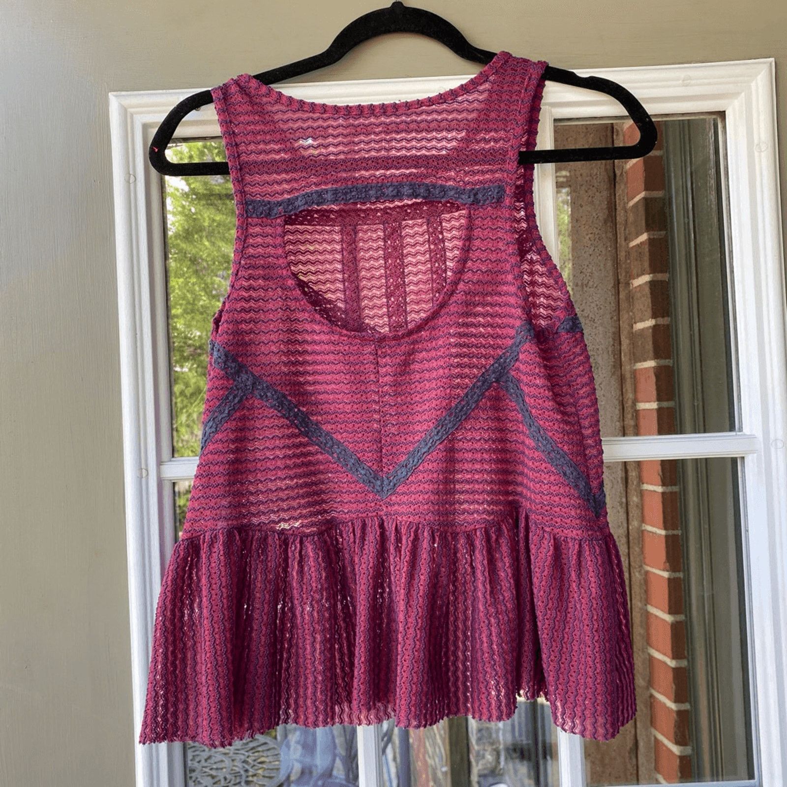 Free People Free People Crochet Purple Blue Peplum Tank Blouse Size XS Size XS / US 0-2 / IT 36-38 - 5 Thumbnail