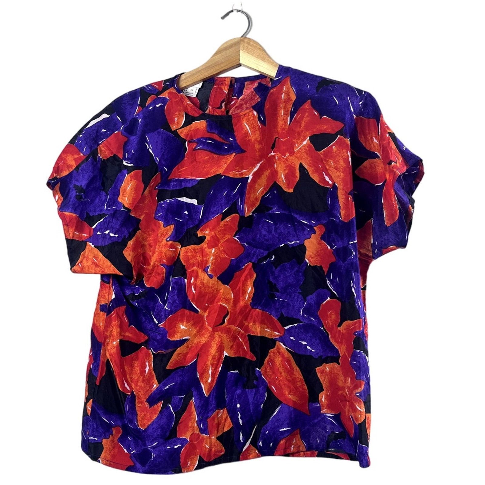 Vintage Vintage Women's Shrader Silk Blouse 14 Size XL / US 12-14 / IT 48-50 - 1 Thumbnail