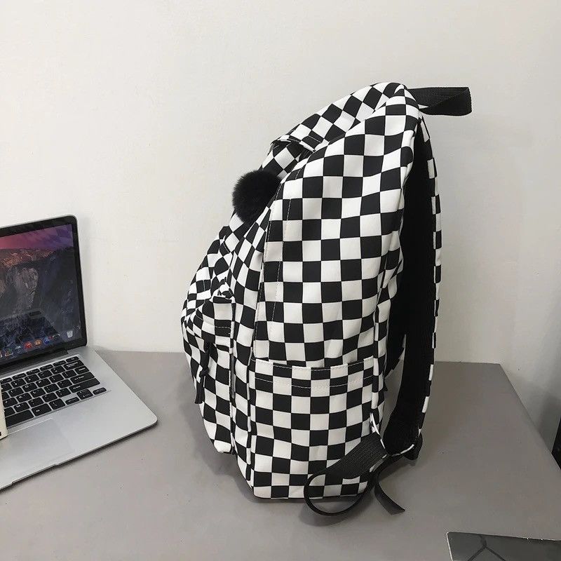 Vintage Plaid Backpack Waterproof Leisure Shoulder Bag Size ONE SIZE - 3 Thumbnail