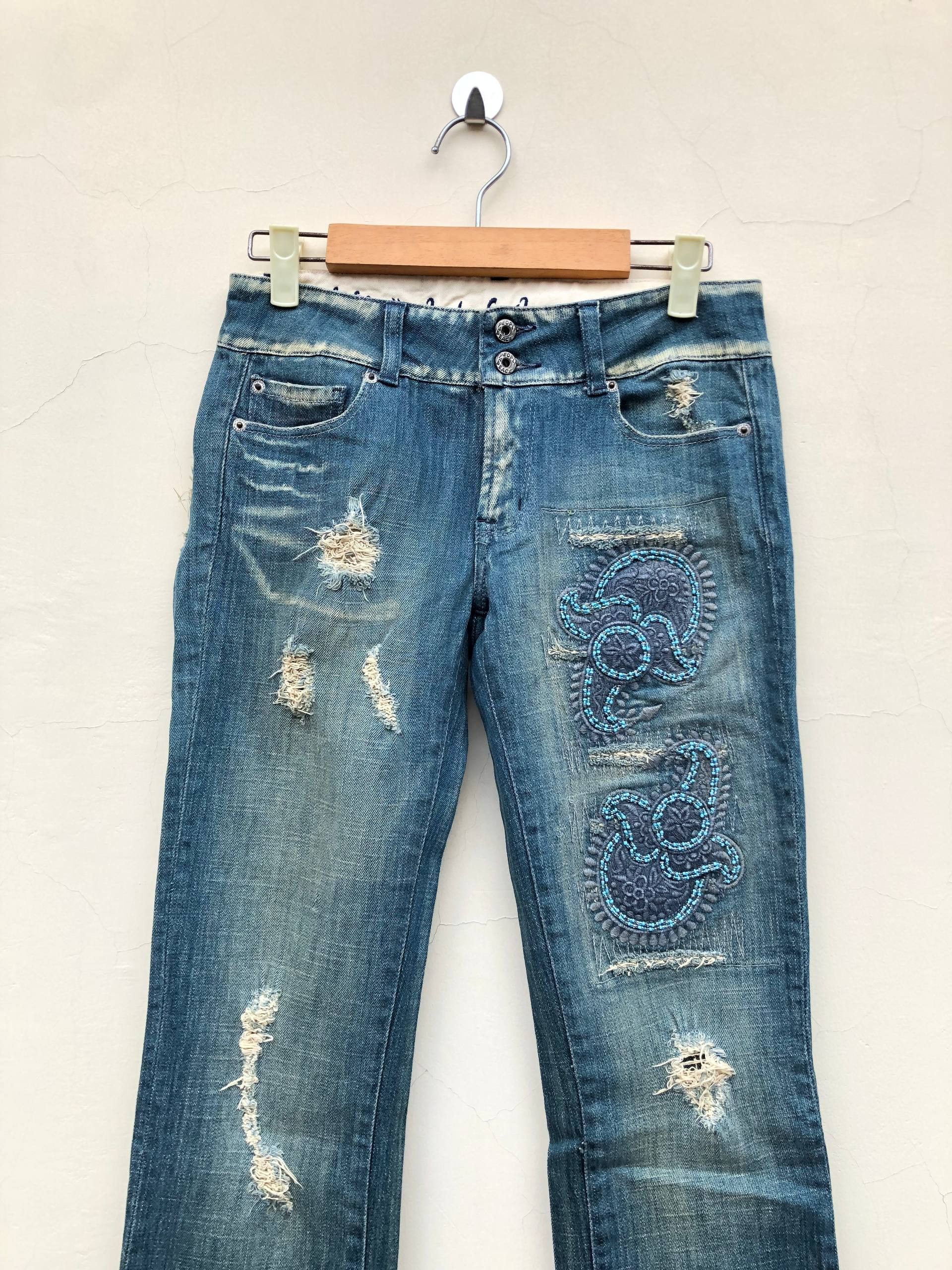 If Six Was Nine 2000s Patchwork Distressed Vkei Y2k Japanese Archive Size US 27 - 7 Thumbnail