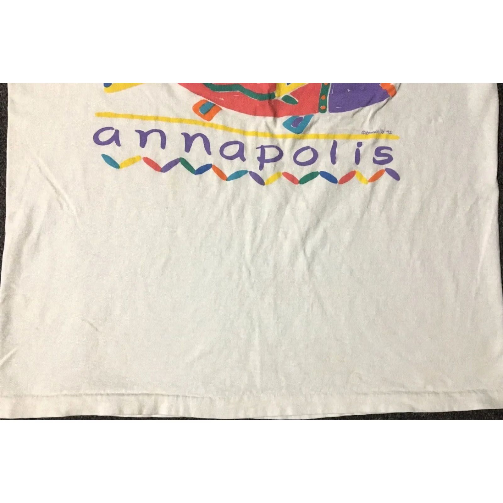 Vintage Vintage 90s Annapolis Fish Faded Spellout Shirt M USA Nature Pop Art Beach Grunge MD Size US M / EU 48-50 / 2 - 4 Thumbnail