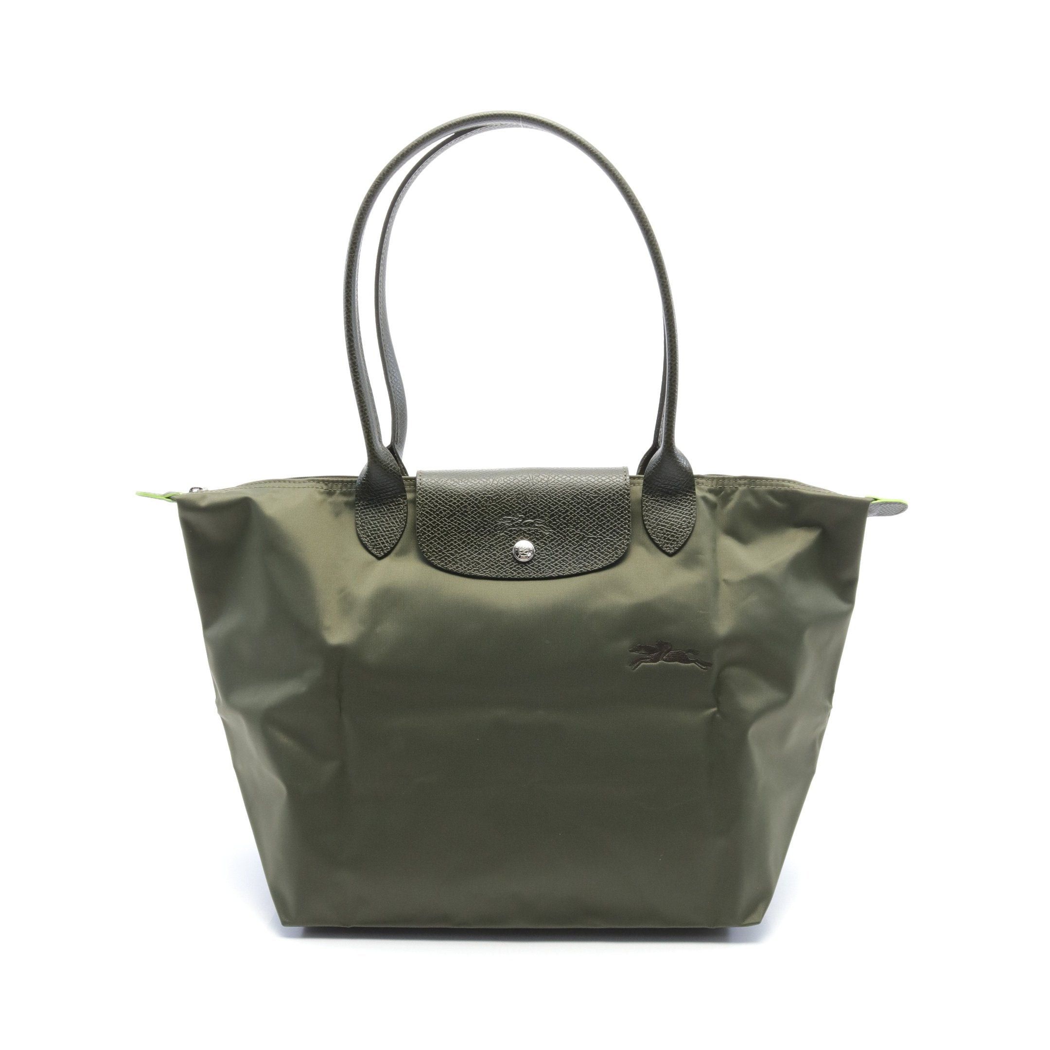 Longchamp Longchamp Le Preage Green L Shoulder Bag Tote Nylon Leather Khaki Size ONE SIZE - 1 Thumbnail