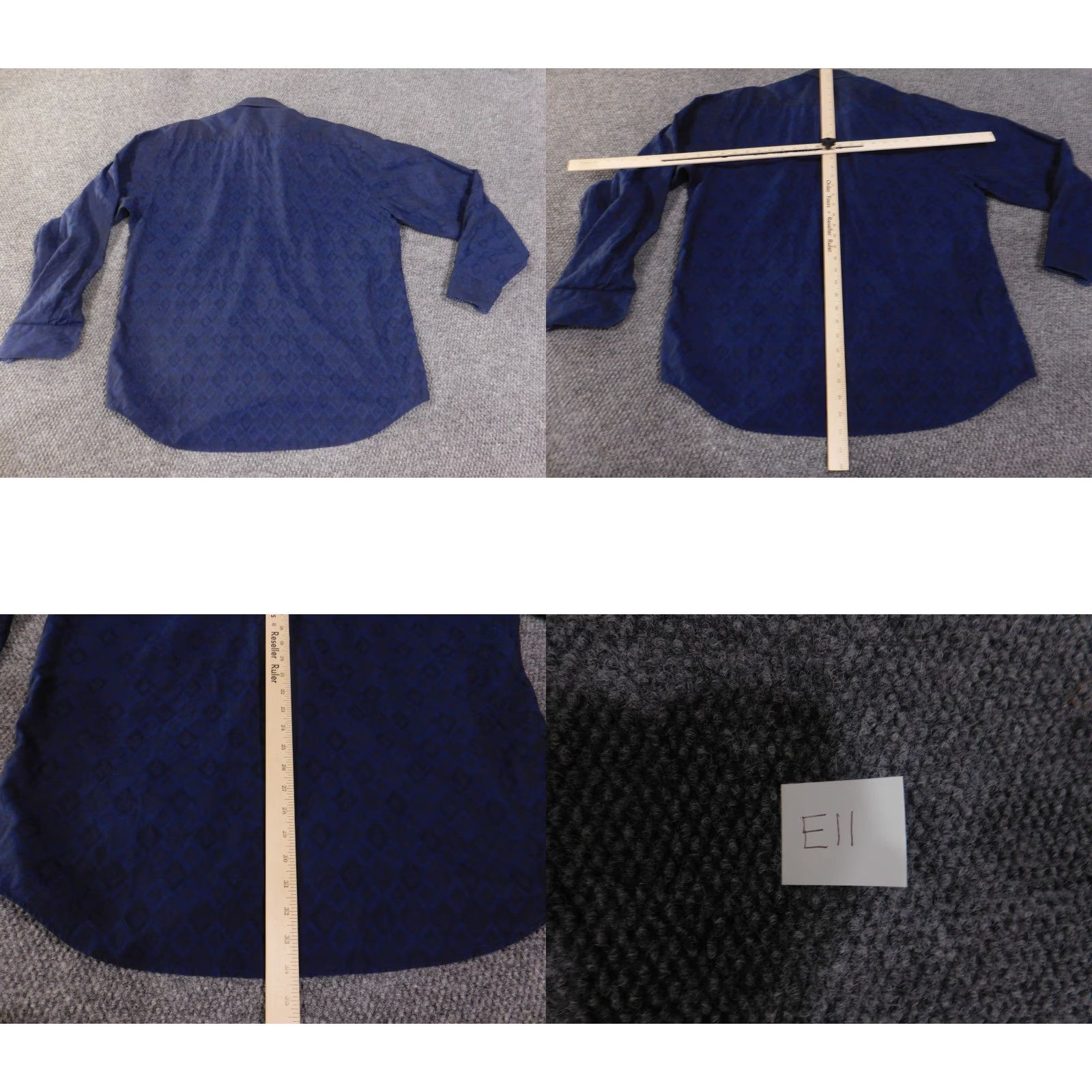 BUGATCHI Bugatchi Uomo Button-Up Shirt 2XL Blue Geometric Classic Fit Mens Long Sleeve Collared Button Down Casual Cotton Size US XXL / EU 58 / 5 - 9 Thumbnail