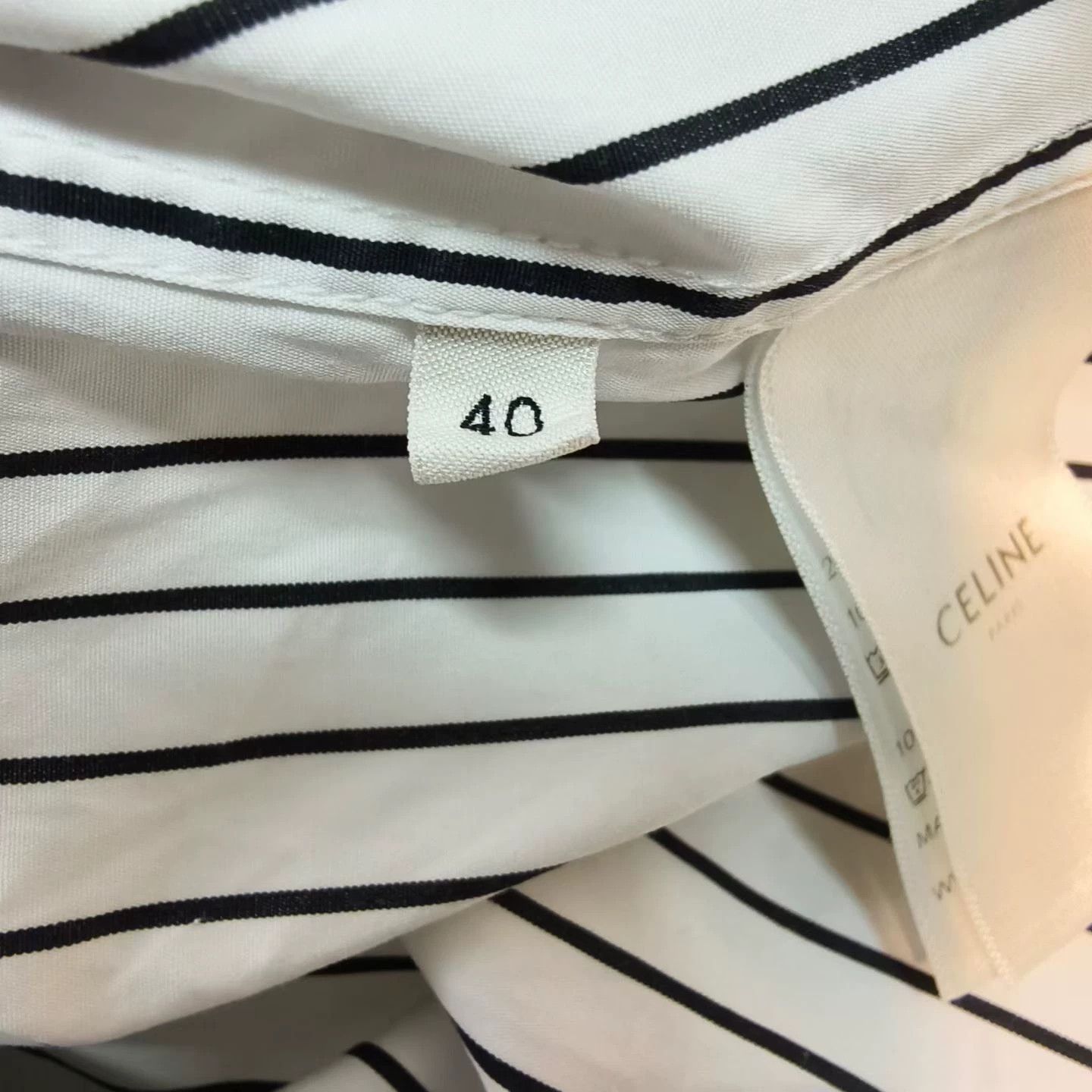 Celine CELINE Black and White Striped Shirt Size S / US 4 / IT 40 - 4 Thumbnail