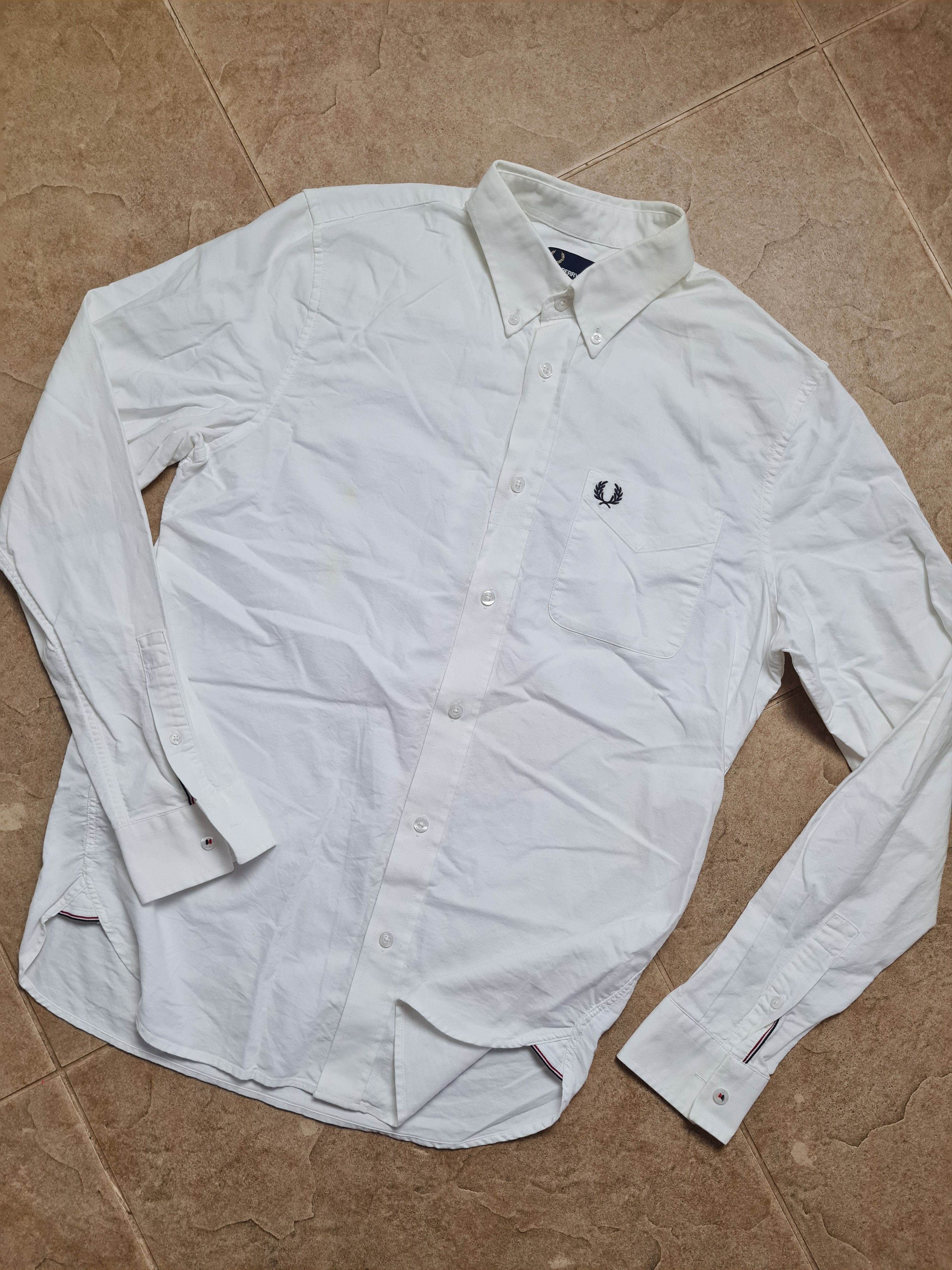 Fred Perry Fred Perry Oxford Shirt White Long Sleeve Cotton Button Down Size US M / EU 48-50 / 2 - 2 Thumbnail