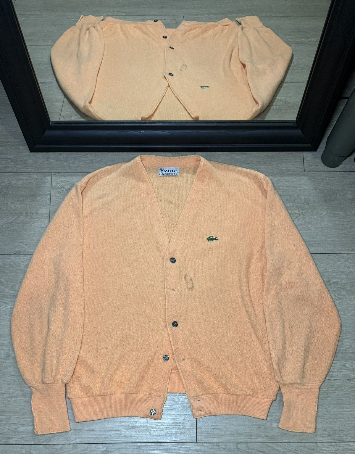 Lacoste Vintage 1970s Izod Lacoste Knit Button Up Cardigan Sweater Size US XL / EU 56 / 4 - 1 Thumbnail
