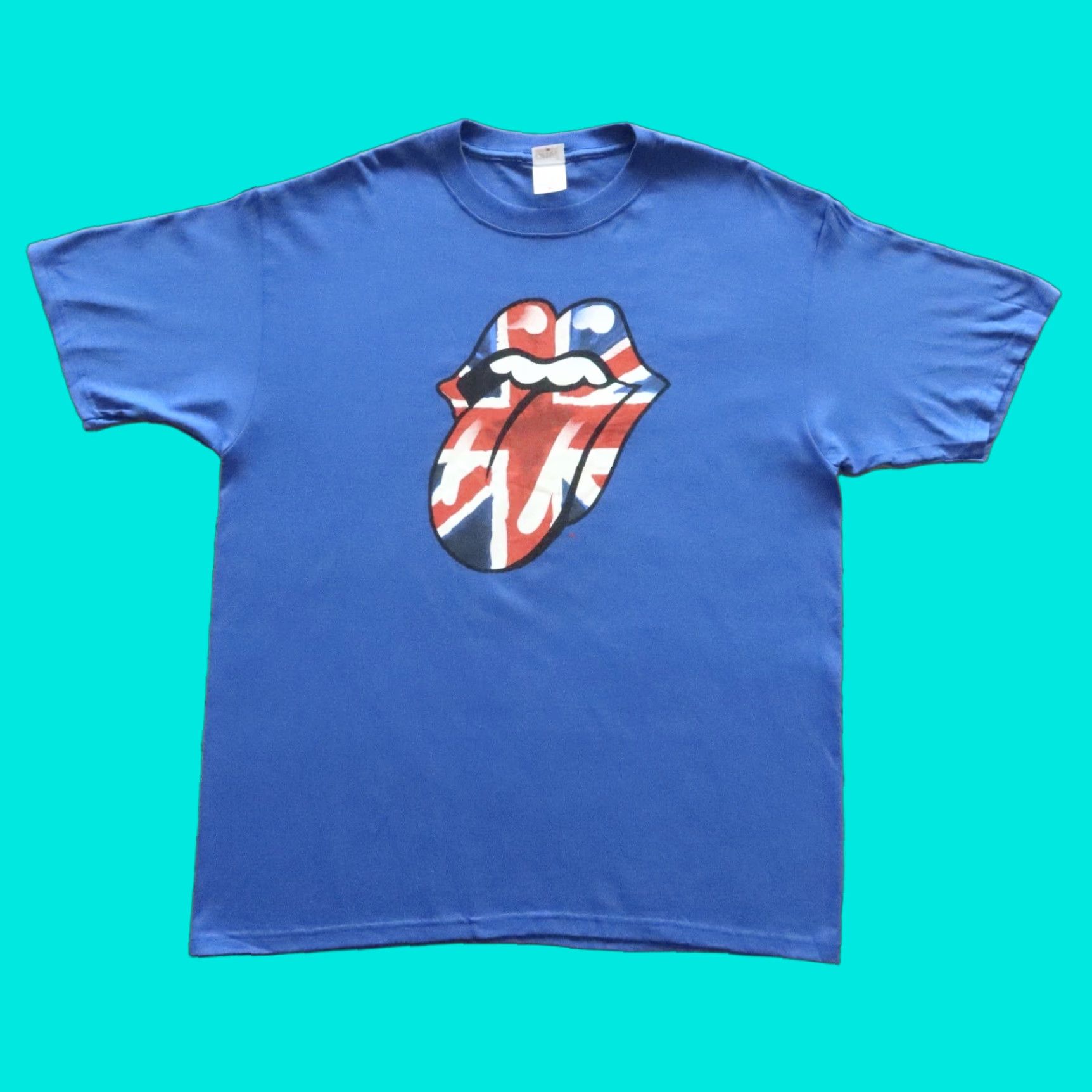 Greats VINTAGE The Rolling Stones Great Britain Tour Tshirt Blue XL Mens Shirt Size US XL / EU 56 / 4 - 1 Thumbnail