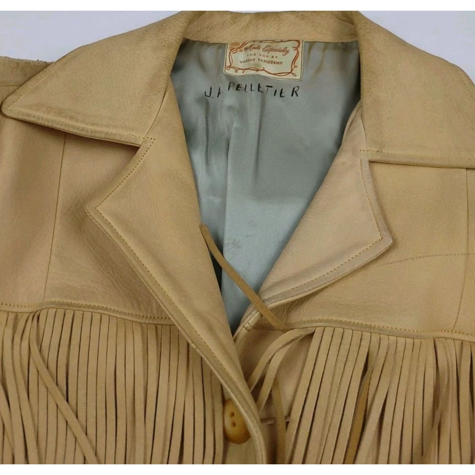 Skin Vintage 50s 60s Deer Skin Leather Fringe Jacket - Unique Western Ladies Size M / US 6-8 / IT 42-44 - 7 Thumbnail