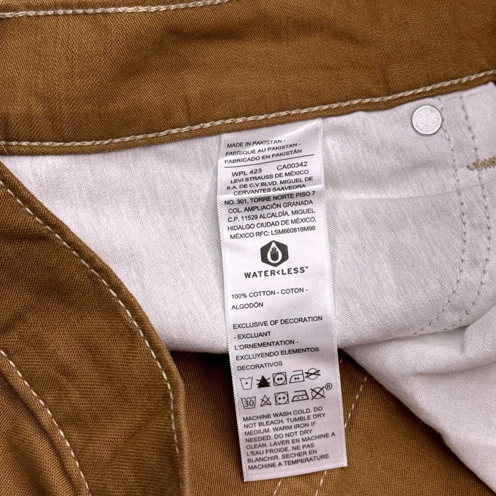 Denizen VINTAGE Denizen Jeans Women 14 W32 Tan Mid Rise Loose Straight 90s | Denim Brown 5-Pocket Logo Zip Mens? Size 36" / US 14 / IT 50 - 6 Thumbnail