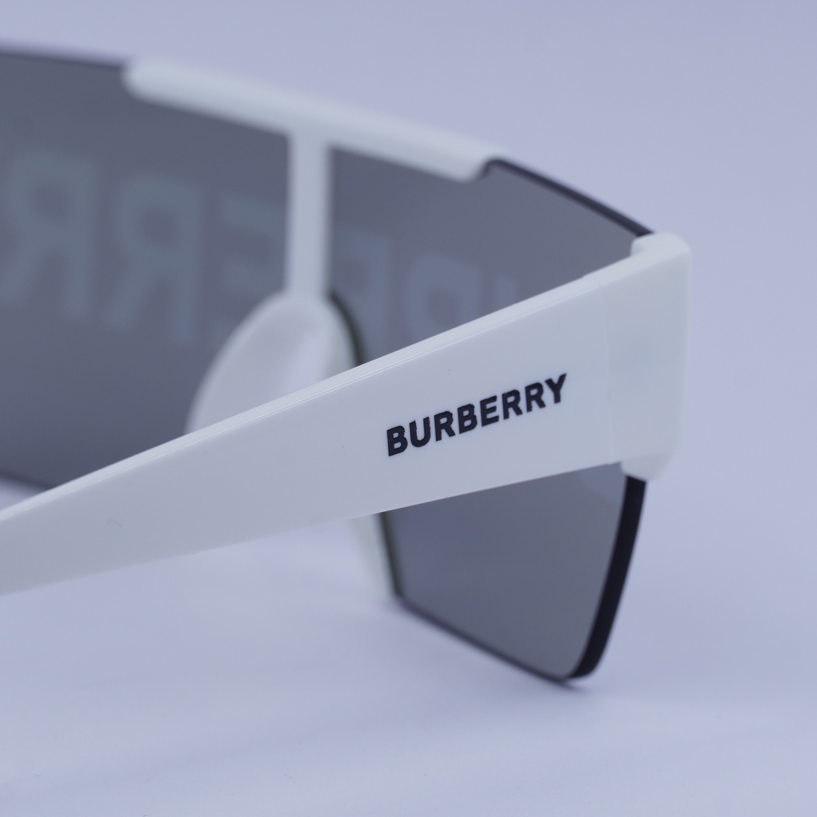 Burberry Burberry BE4291 3007/H Sunglasses White Shield Frame Size ONE SIZE - 11 Thumbnail