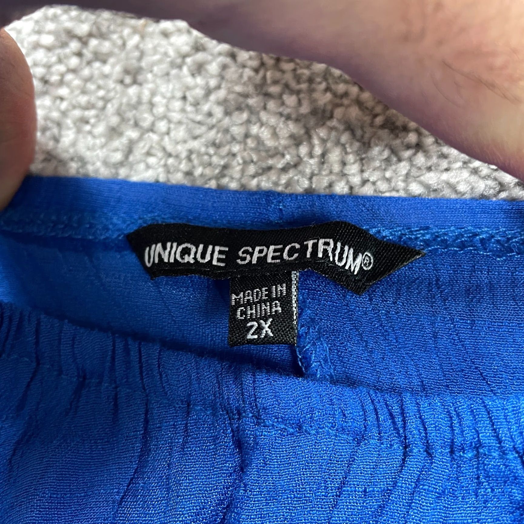 Nique Unique Spectrum Blouse Off the Shoulder Womens 2XL Royal Blue Knit 3/4 Sleeve Casual Shirt Top Lightweight Breathable Size XXL / US 16-18 / IT 52-54 - 3 Thumbnail