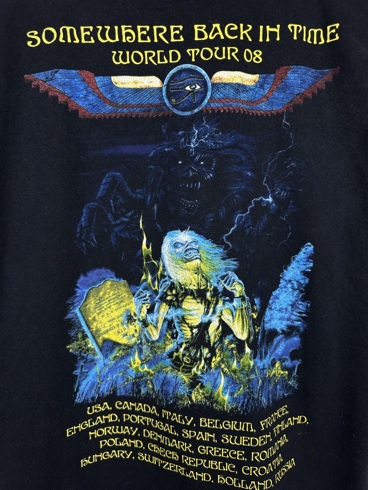 Band Tees Y2K Iron Maiden Back In Time Metal Rock Band Graphic T Shirt Size US M / EU 48-50 / 2 - 11 Thumbnail