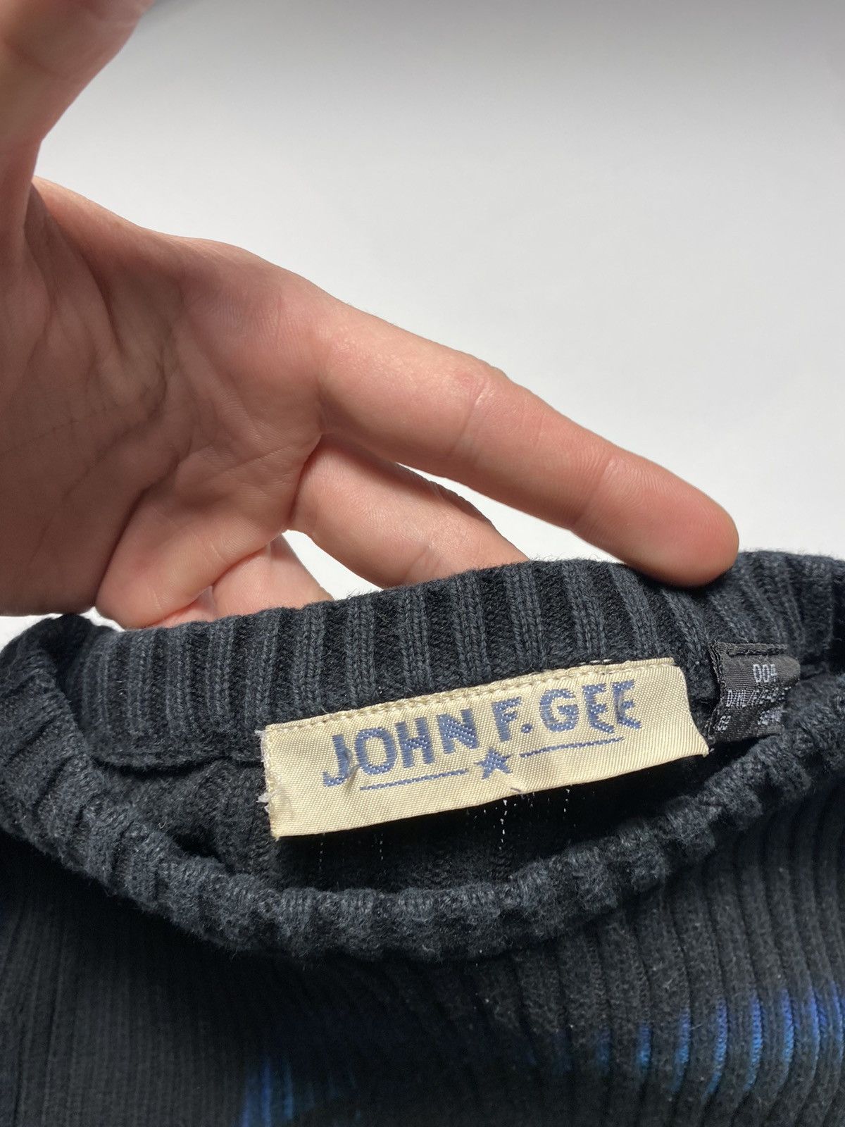 Japanese Brand × Seditionaries VINTAGE JOHN F.GEE Y2K AVANGARDE KNIT PRINTED PUNK SWEATER Size US M / EU 48-50 / 2 - 7 Thumbnail