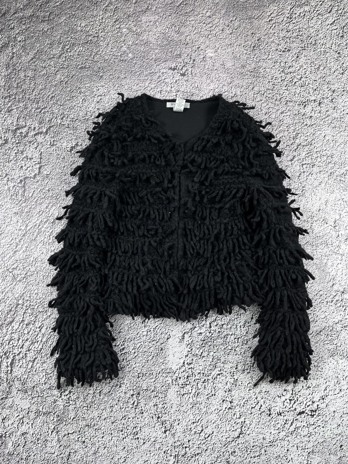 Japanese Brand × Vintage Vintage y2k avantgarde plaiboi carti style wool cardigan Size M / US 6-8 / IT 42-44 - 1 Thumbnail