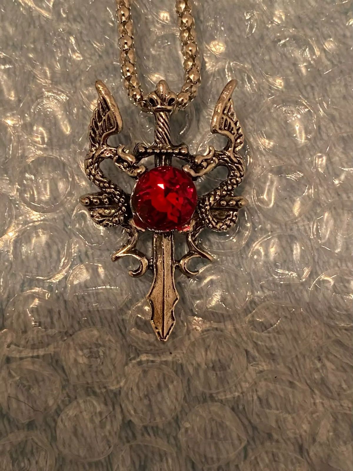 Vintage Dragon Sword Pendant Necklace Chain Size ONE SIZE - 4 Thumbnail