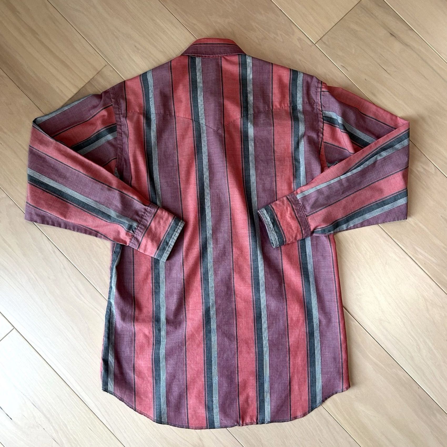 Wrangler Vintage Wrangler Brushpopper Shirt Long Sleeve Men’s Pearl Snap Striped 15.5-33 Size US M / EU 48-50 / 2 - 2 Thumbnail