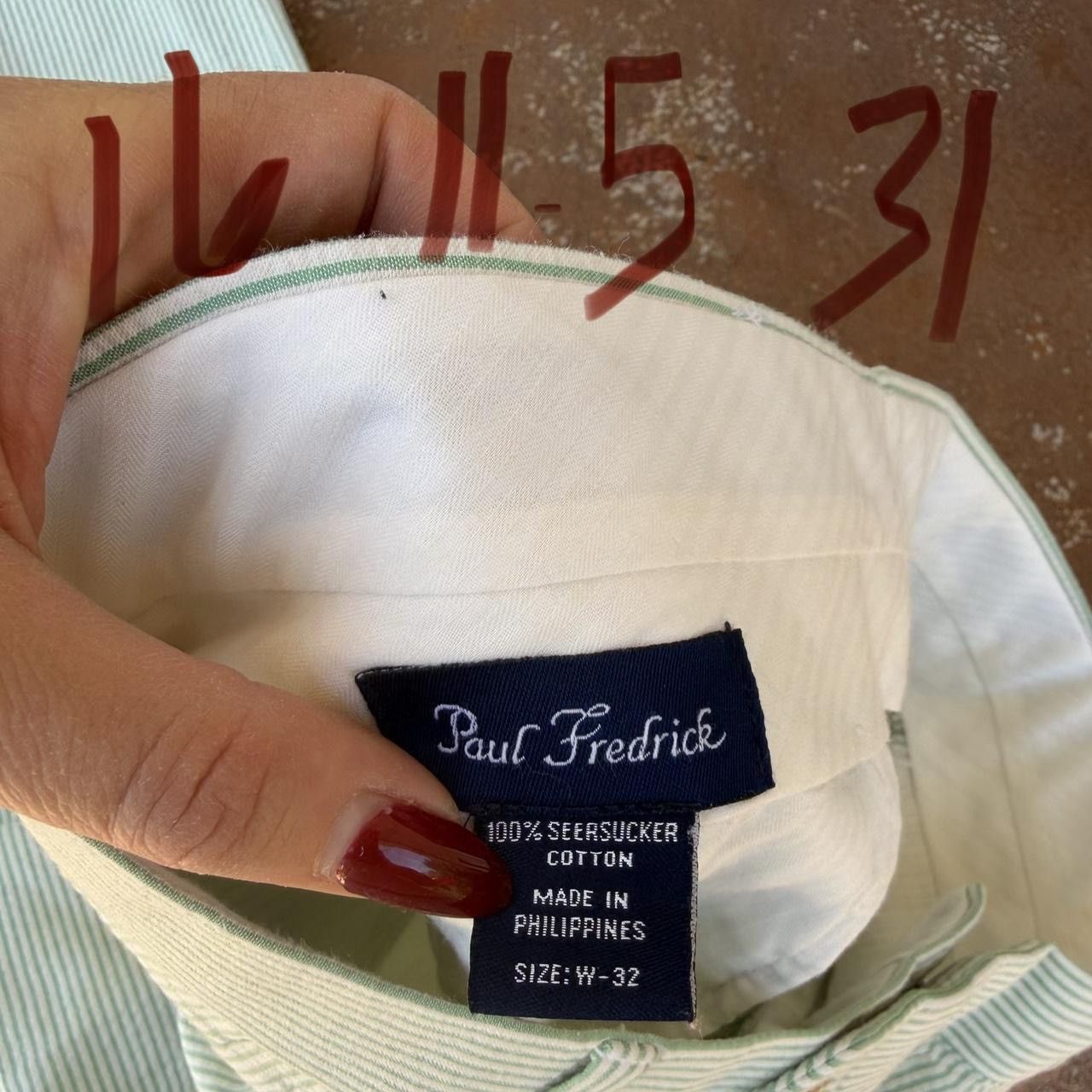 Paul Fredrick Paul Fredrick Pinstripe Cotton Pleated Suit Pant Size 32 Size US 32 / EU 48 - 5 Thumbnail