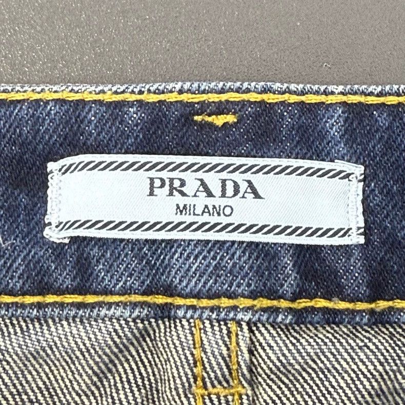 Prada Prada Washed blue metal triangle denim skirt 2502-Nextarrow Size 26" / US 2 / IT 38 - 5 Thumbnail