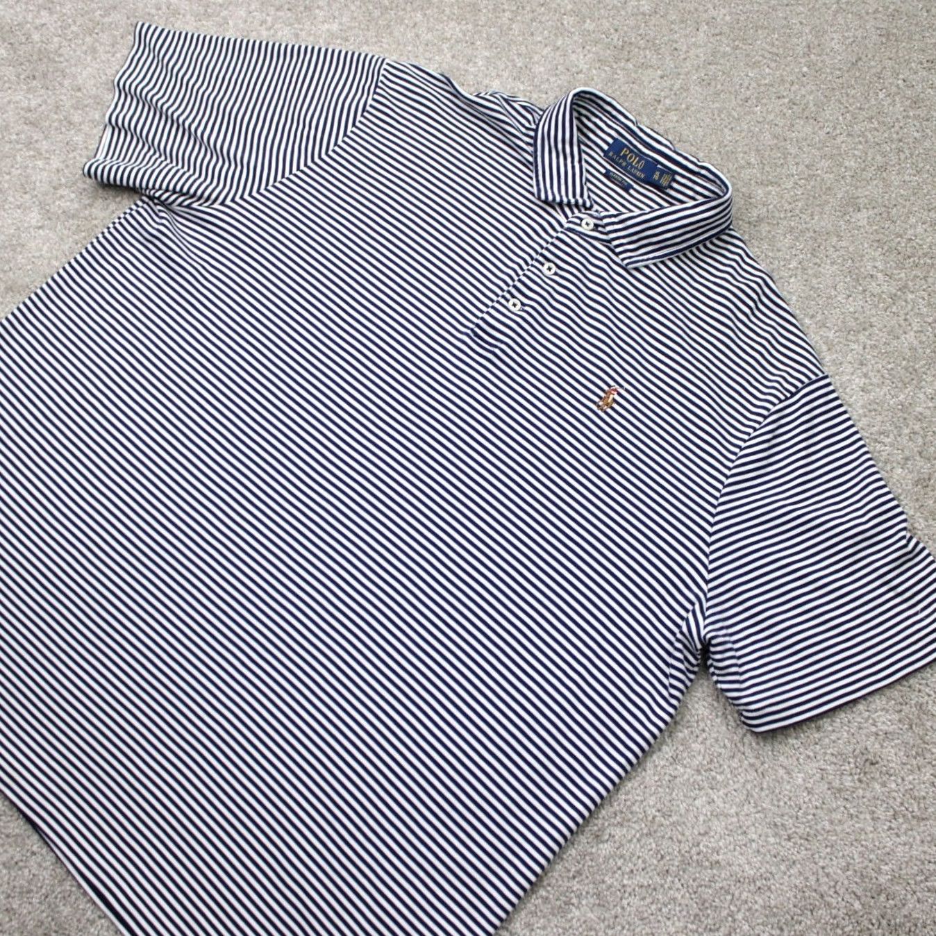 Polo Ralph Lauren Polo Ralph Lauren Shirt Mens XL Black/White Classic Fit Cotton S/S Polo by Ralph Lauren Shirt, Regular, Logo, Preppy (Vintage: No) Size US XL / EU 56 / 4 - 3 Thumbnail